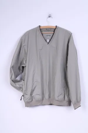 IZOD Mens L Jacket Taupe V Neck Sport