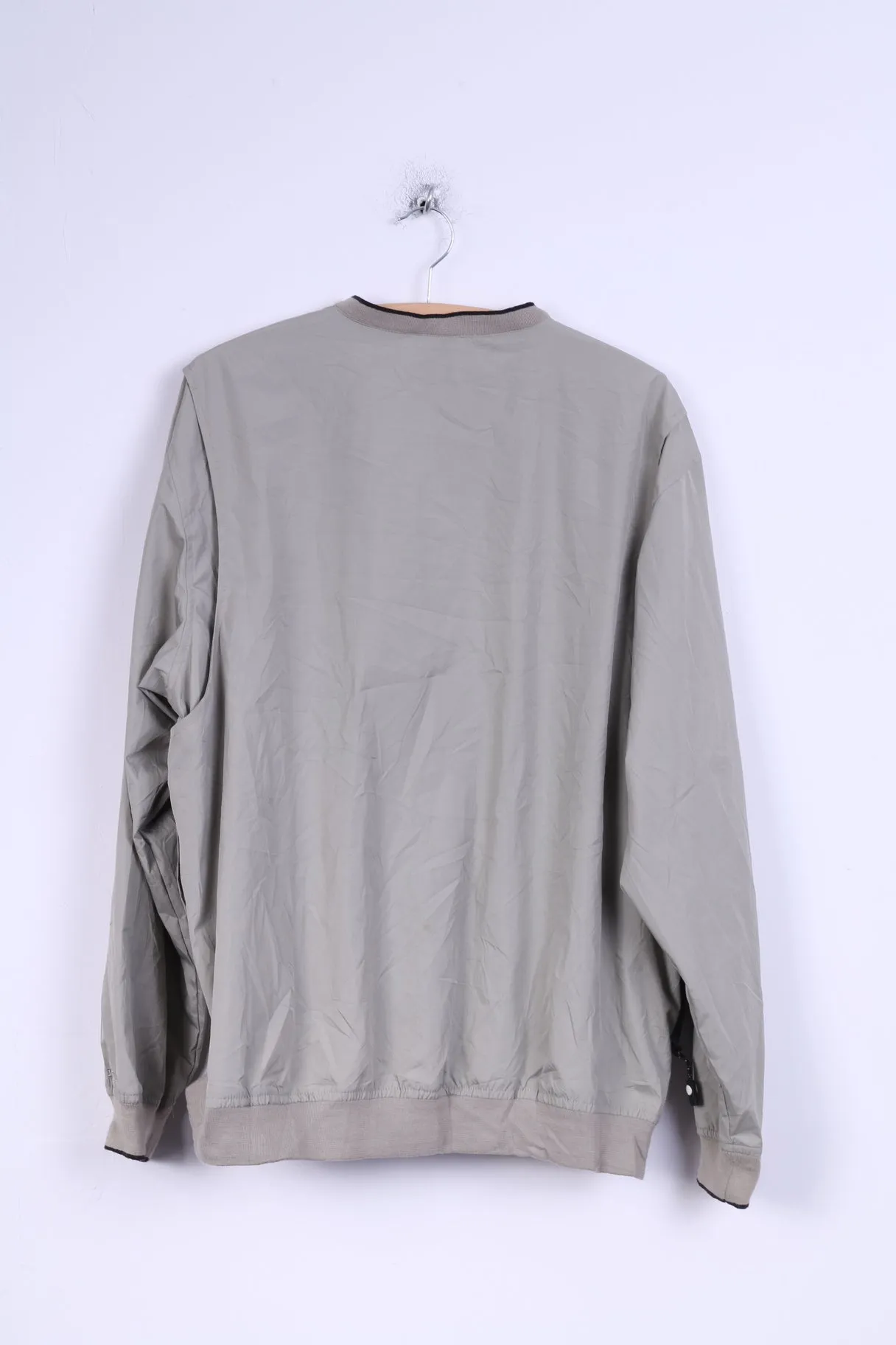 IZOD Mens L Jacket Taupe V Neck Sport