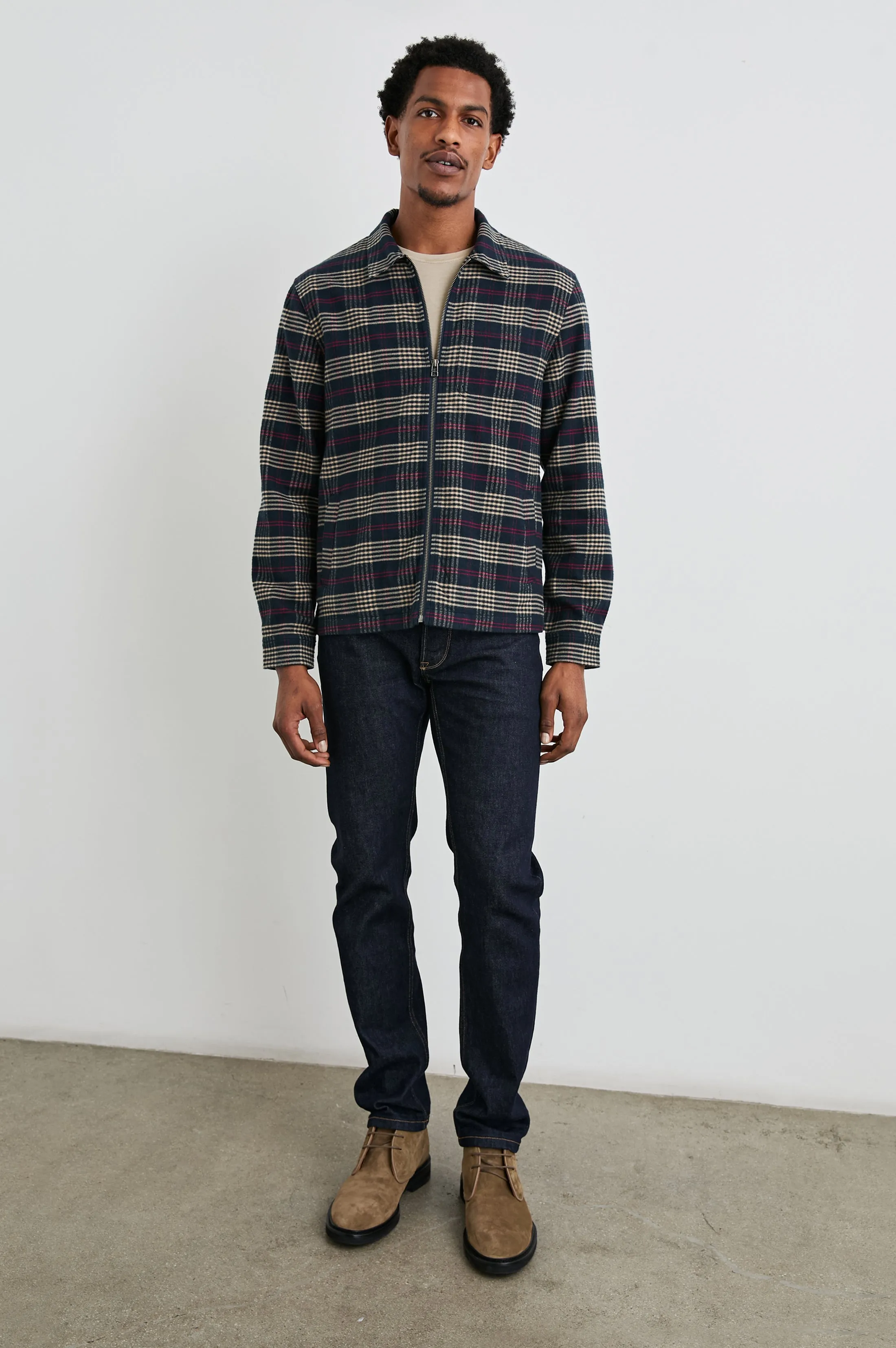 JAQUE SHIRT JACKET - GILDED NAVY CRIMSON Rails