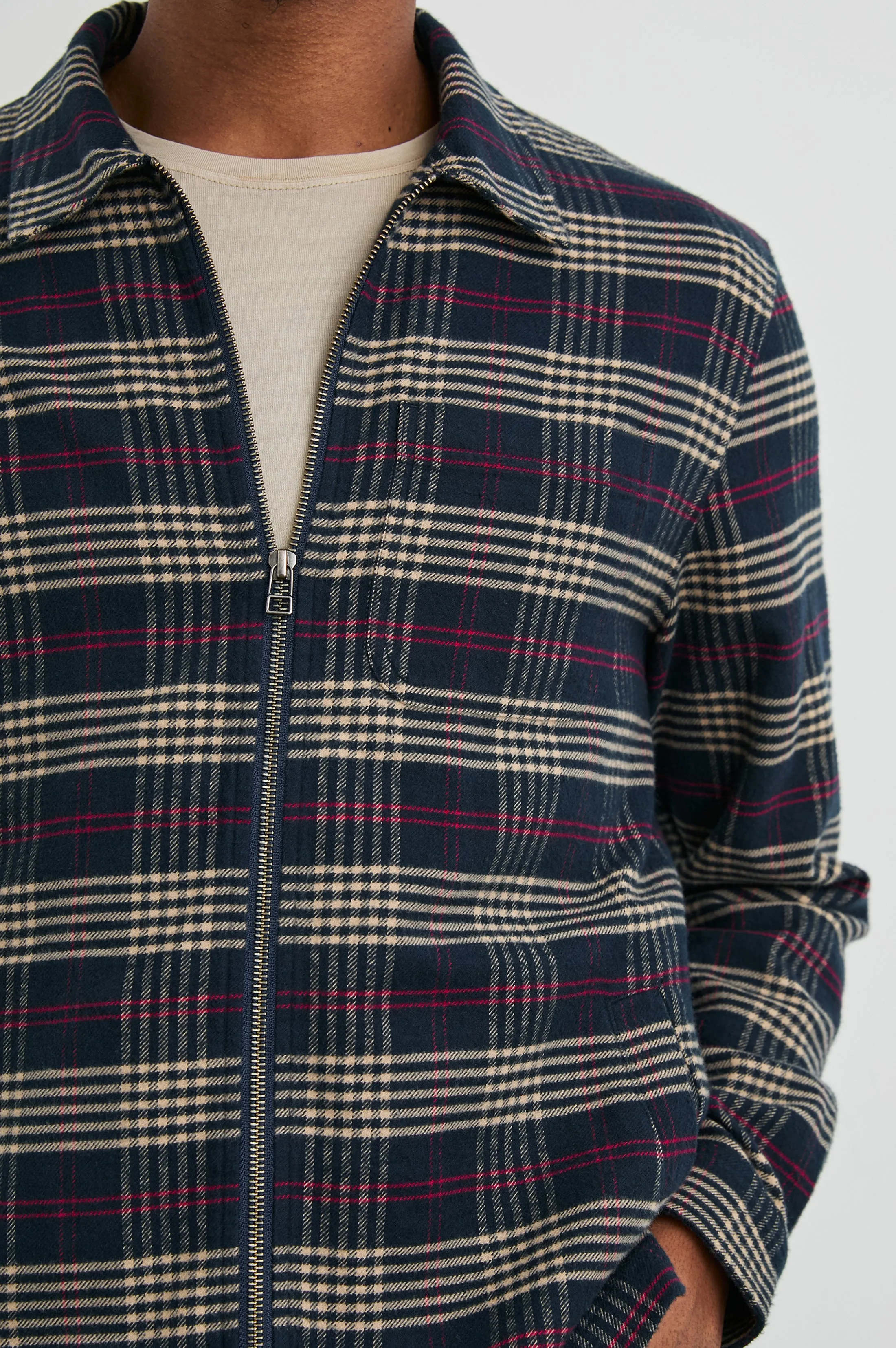 JAQUE SHIRT JACKET - GILDED NAVY CRIMSON Rails