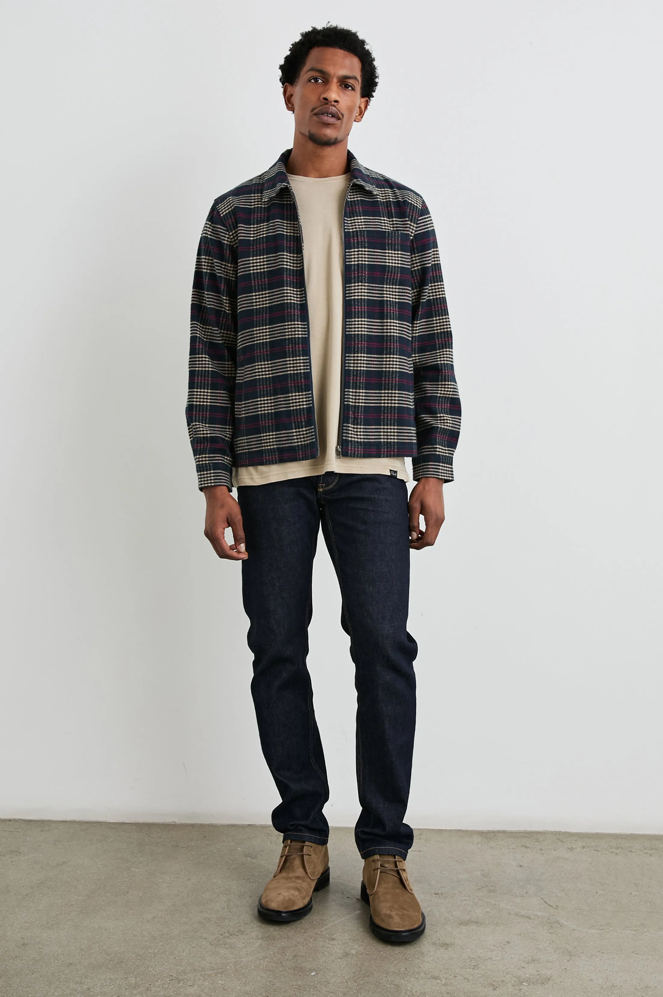 JAQUE SHIRT JACKET - GILDED NAVY CRIMSON Rails