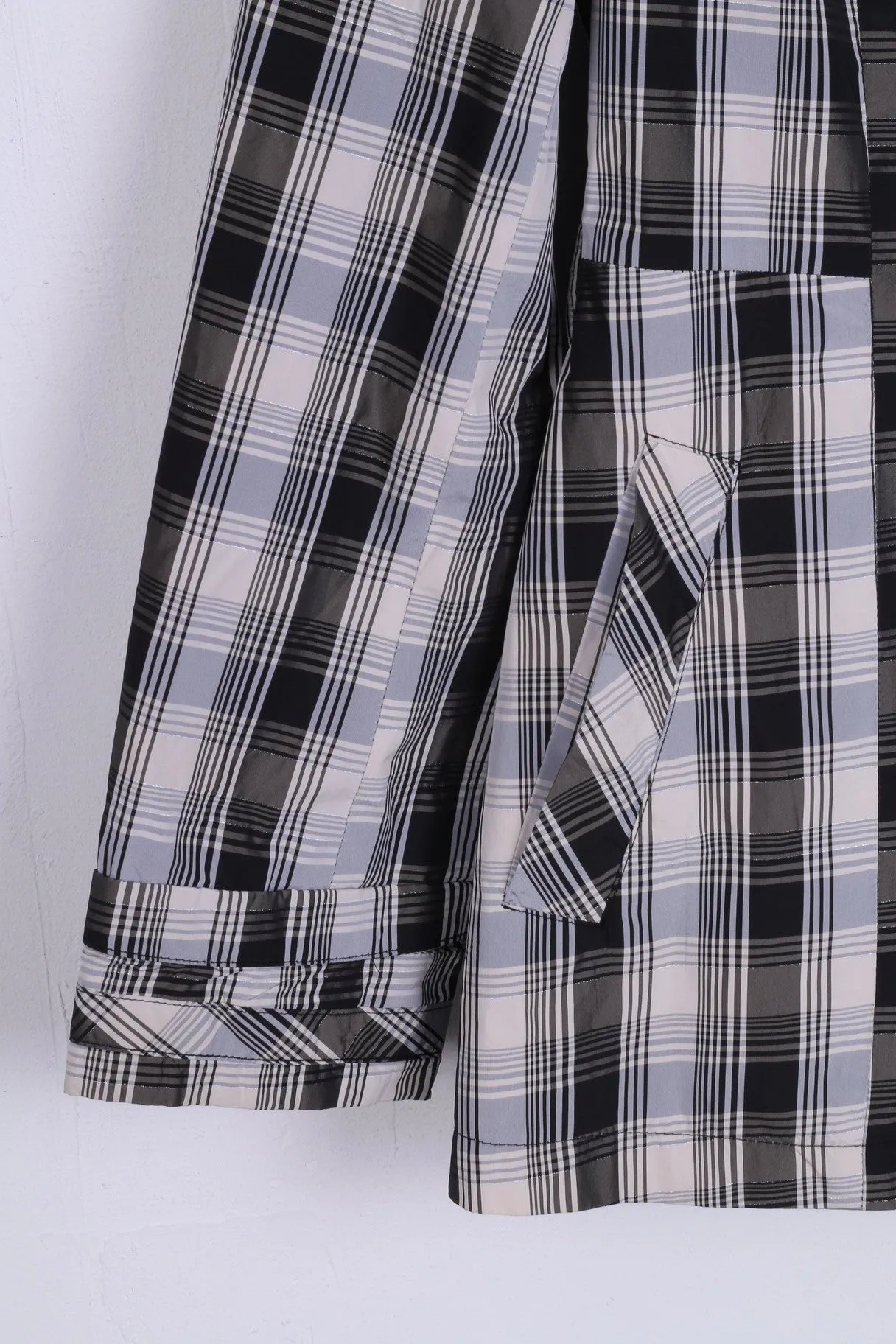 Jasper Conran Womens  10 M Jacket Black White Check  Single Breasted Shoulder Pads