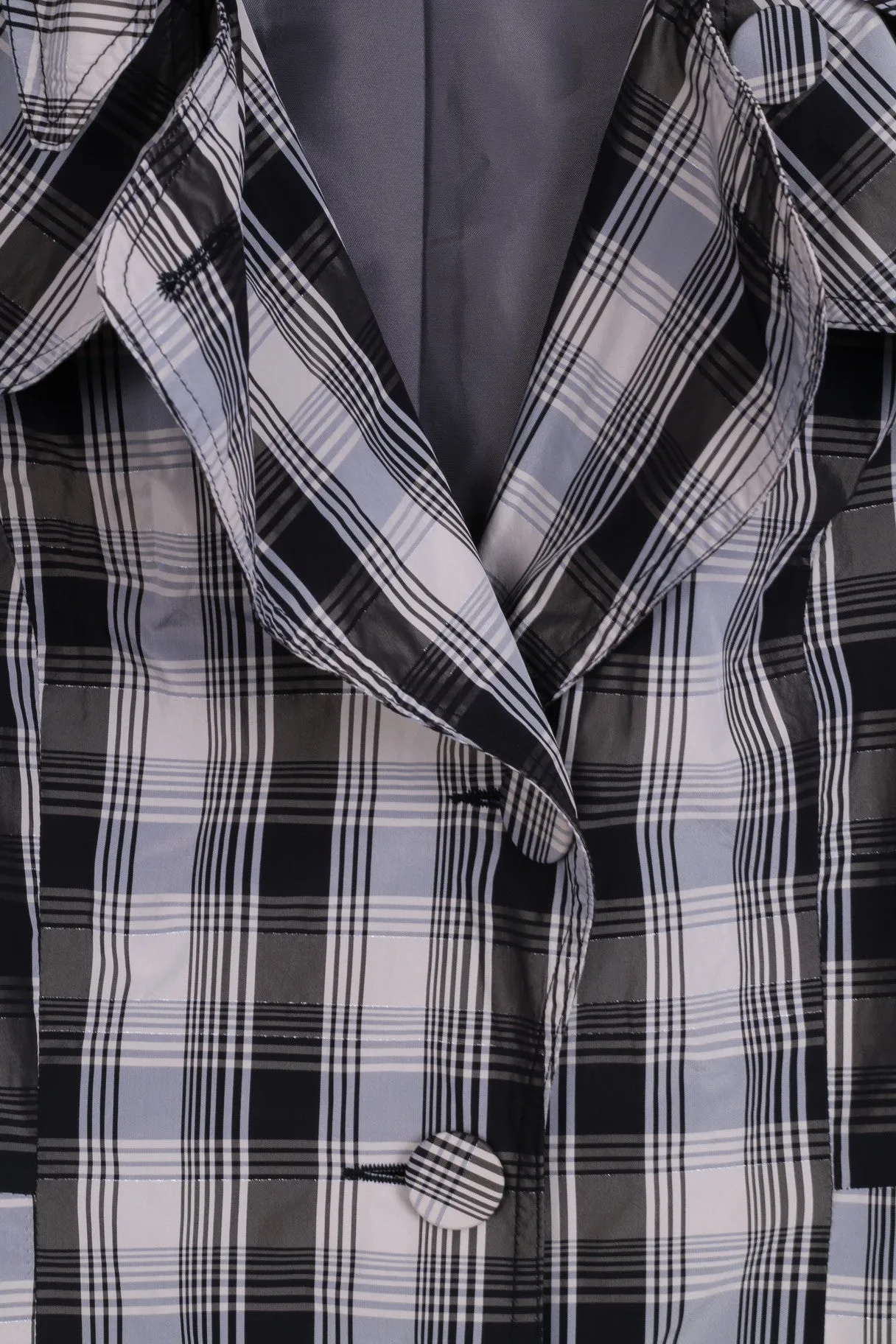 Jasper Conran Womens  10 M Jacket Black White Check  Single Breasted Shoulder Pads