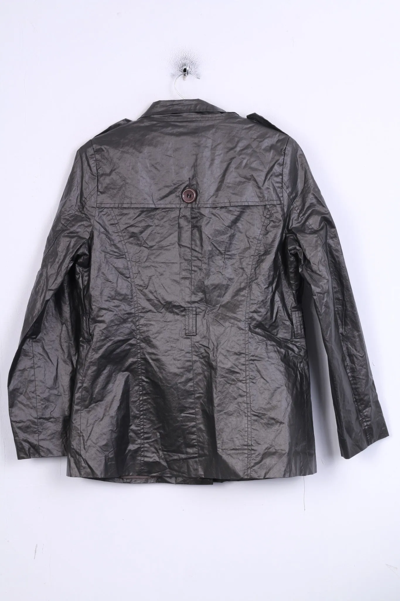Jaune Rouge Womens XL Jacket Dark Green Double Breasted Wax Cotton