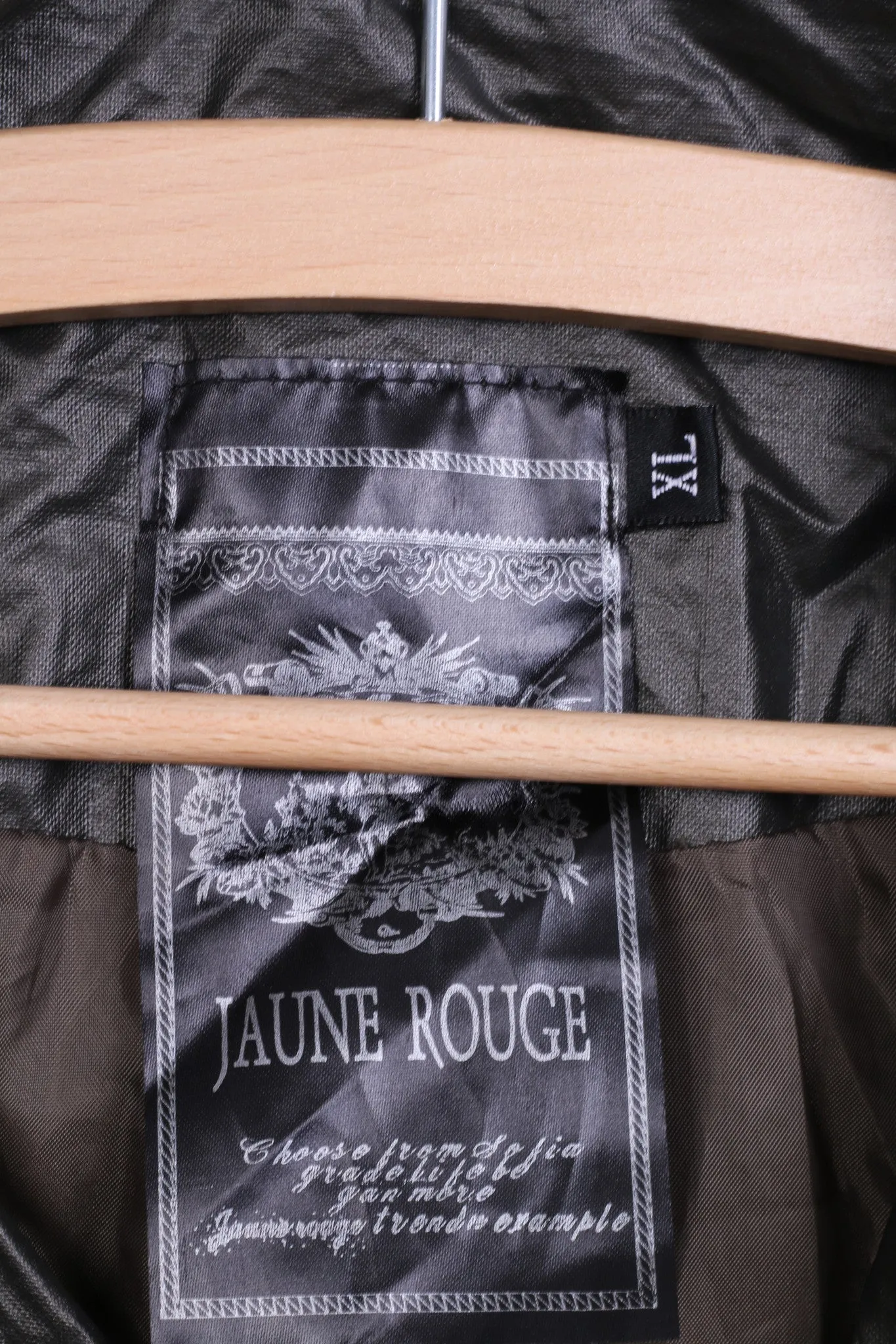 Jaune Rouge Womens XL Jacket Dark Green Double Breasted Wax Cotton