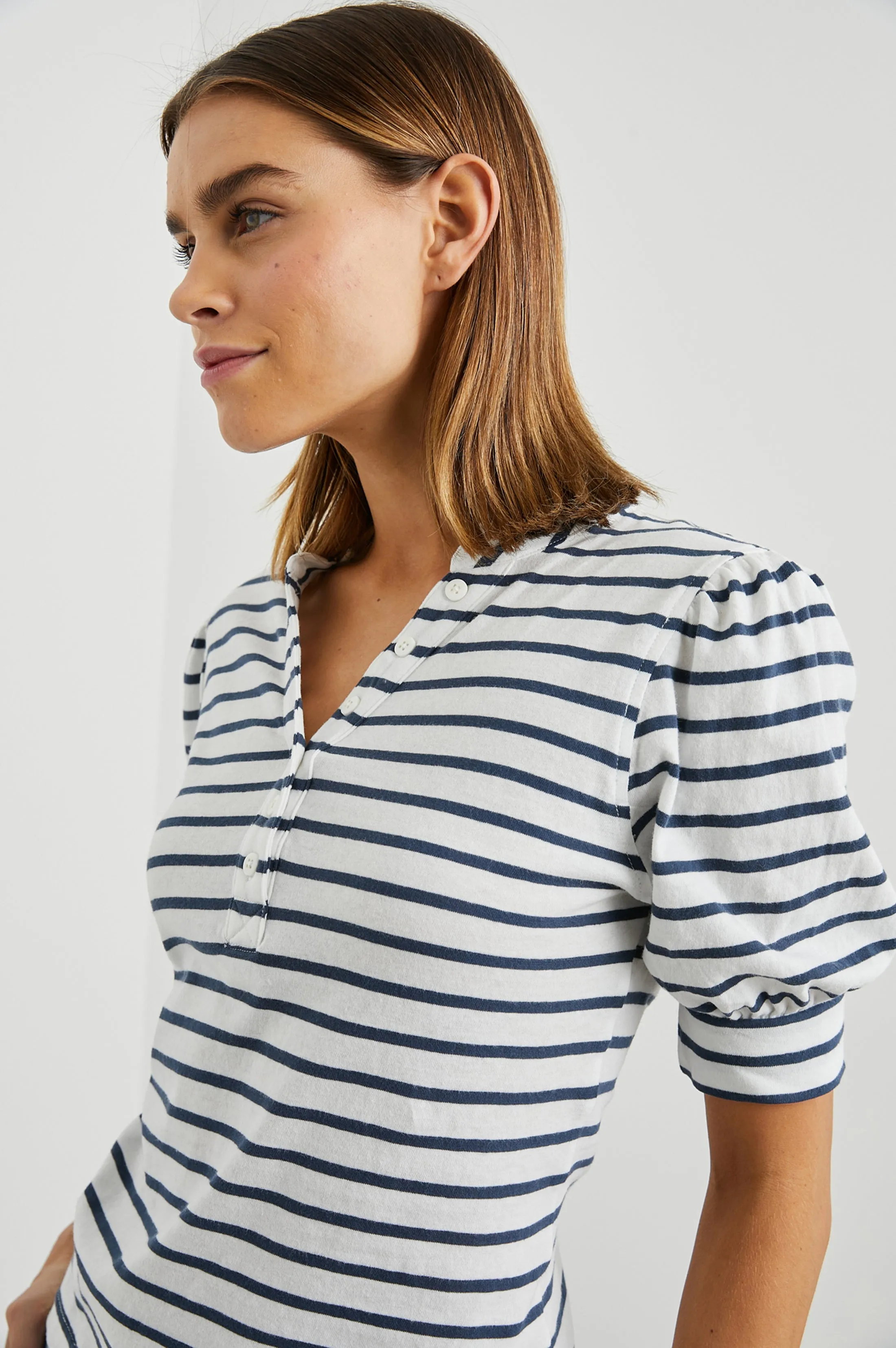 JEWEL TOP - IVORY NAVY STRIPE Rails