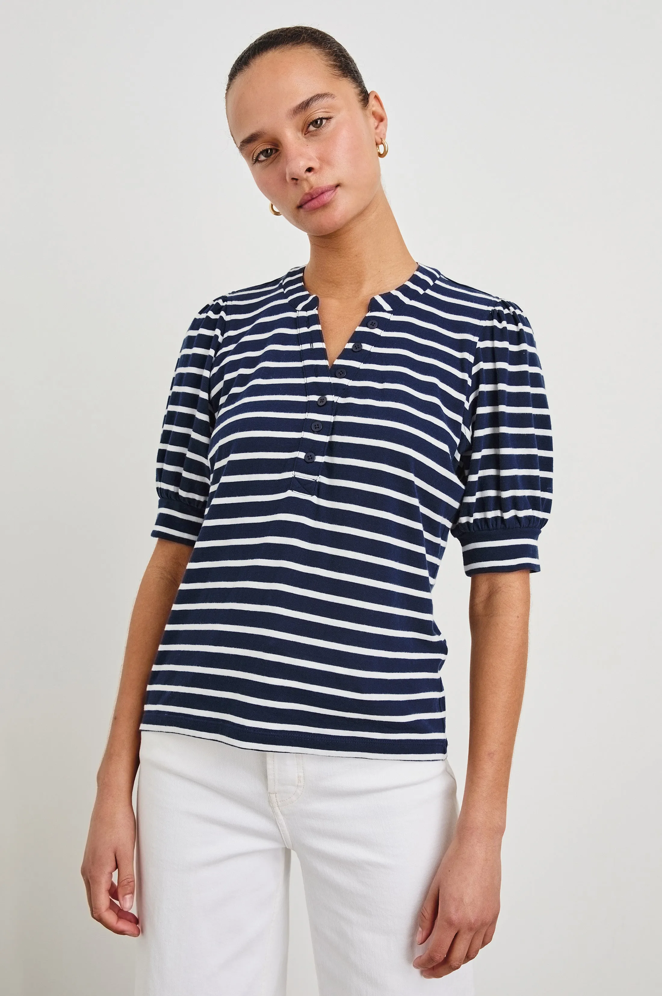 JEWEL TOP - NAVY IVORY STRIPE Rails