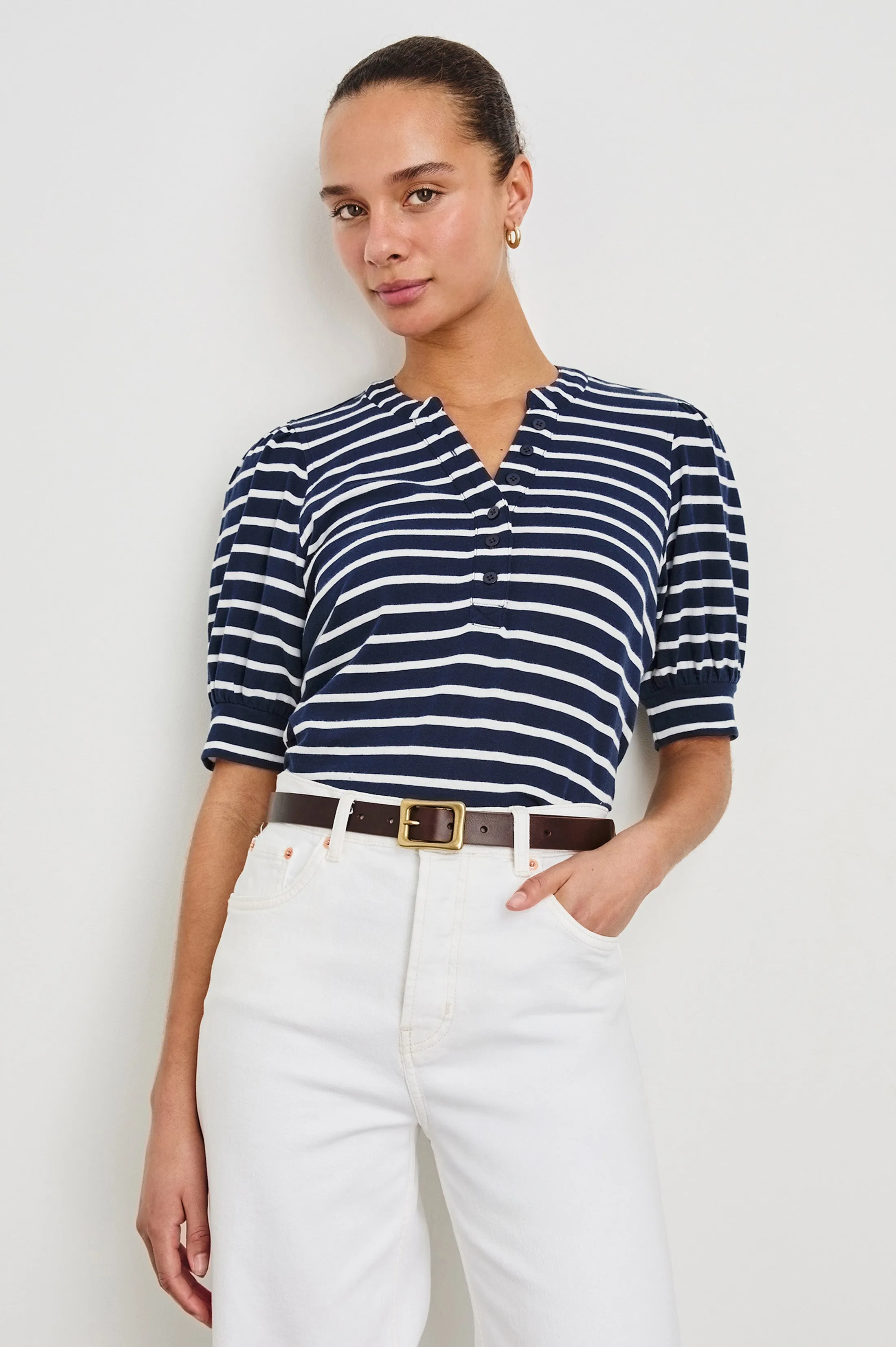 JEWEL TOP - NAVY IVORY STRIPE Rails
