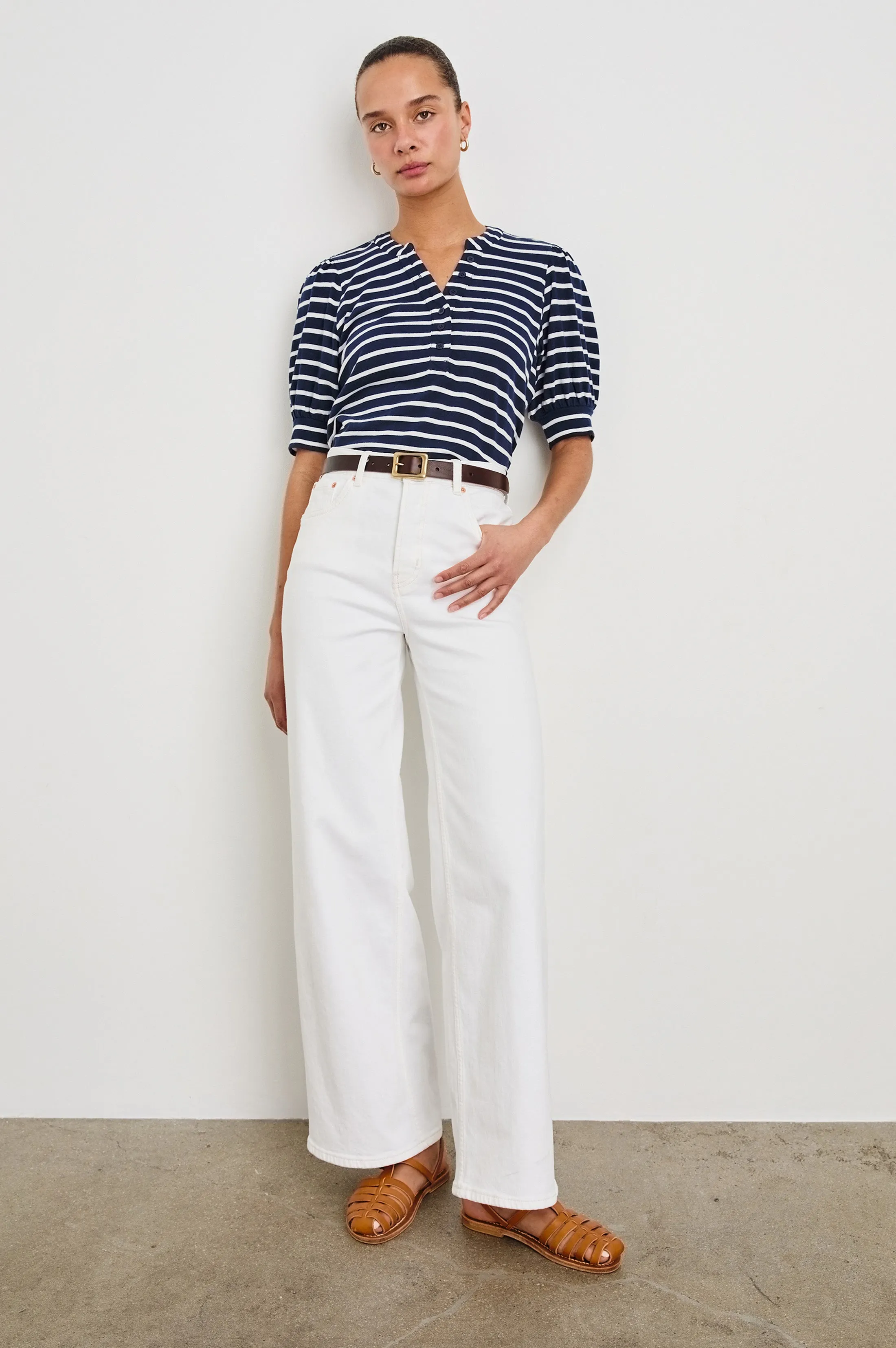 JEWEL TOP - NAVY IVORY STRIPE Rails