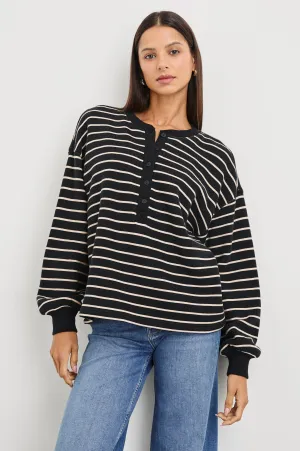 JOAN SWEATSHIRT - BLACK IVORY STRIPE Rails
