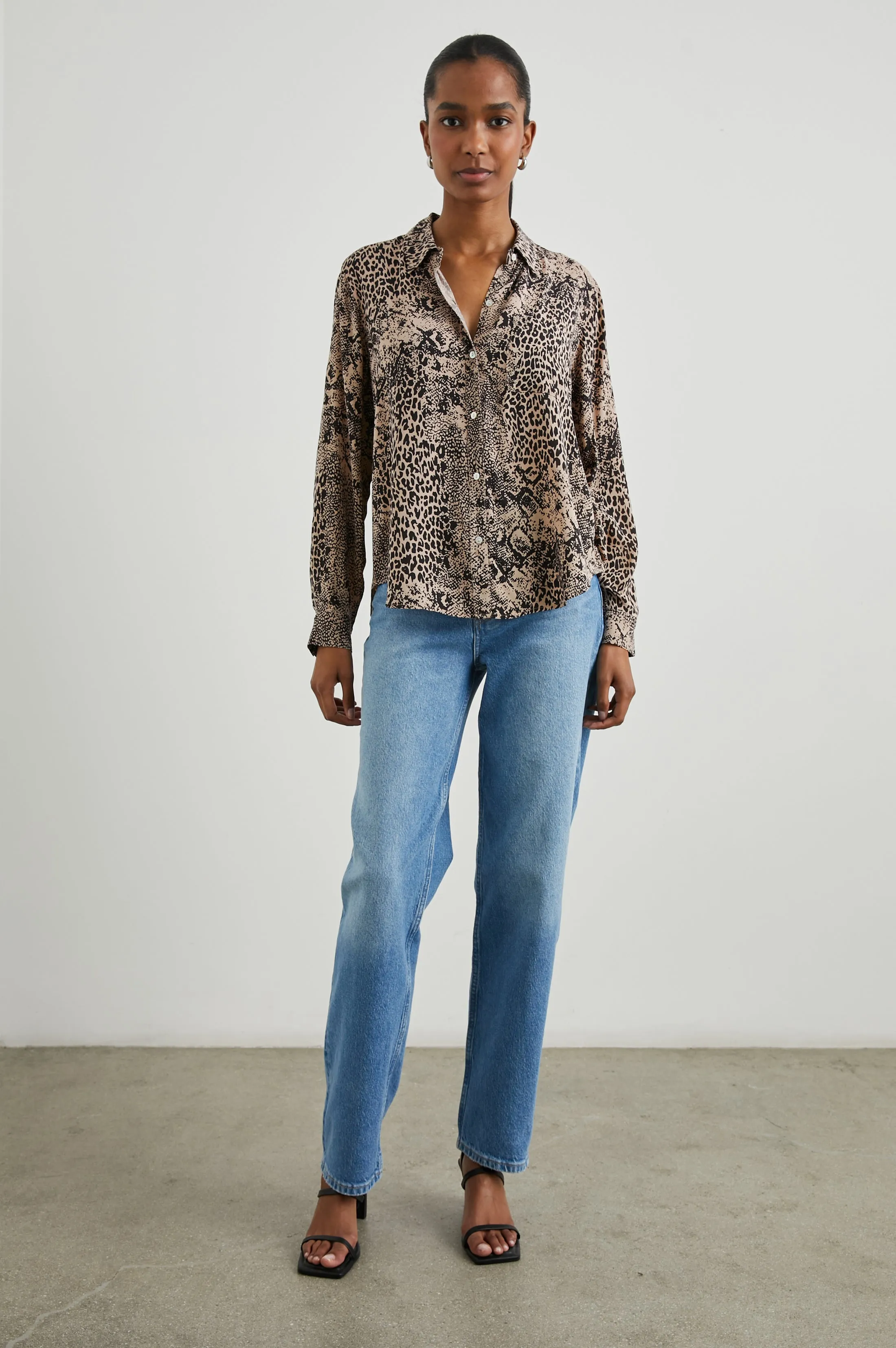 JOSEPHINE SHIRT - TAUPE MIXED ANIMAL Rails