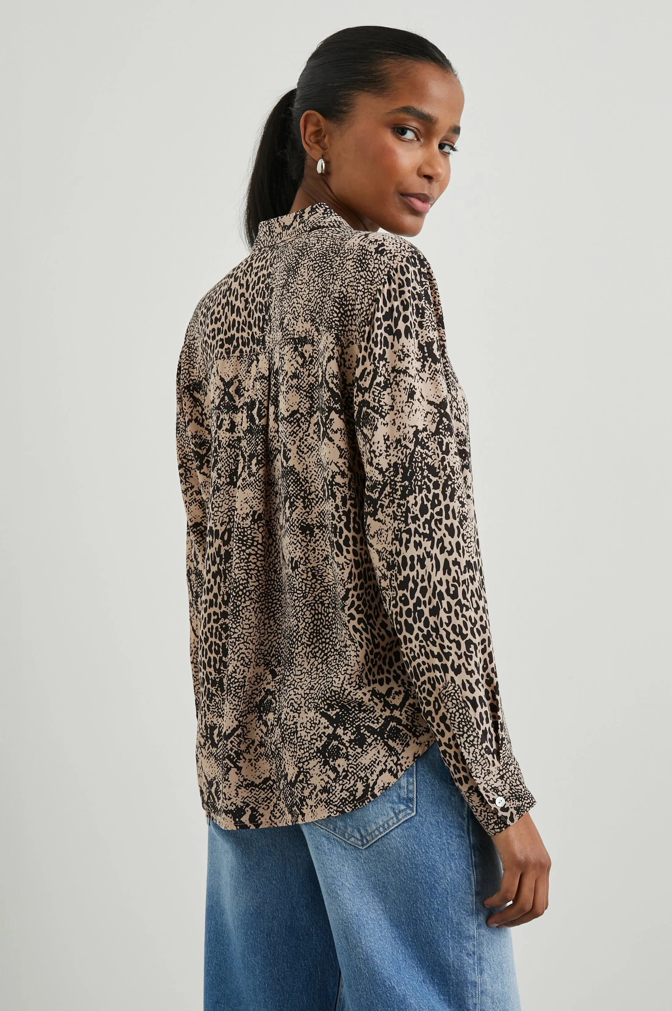 JOSEPHINE SHIRT - TAUPE MIXED ANIMAL Rails