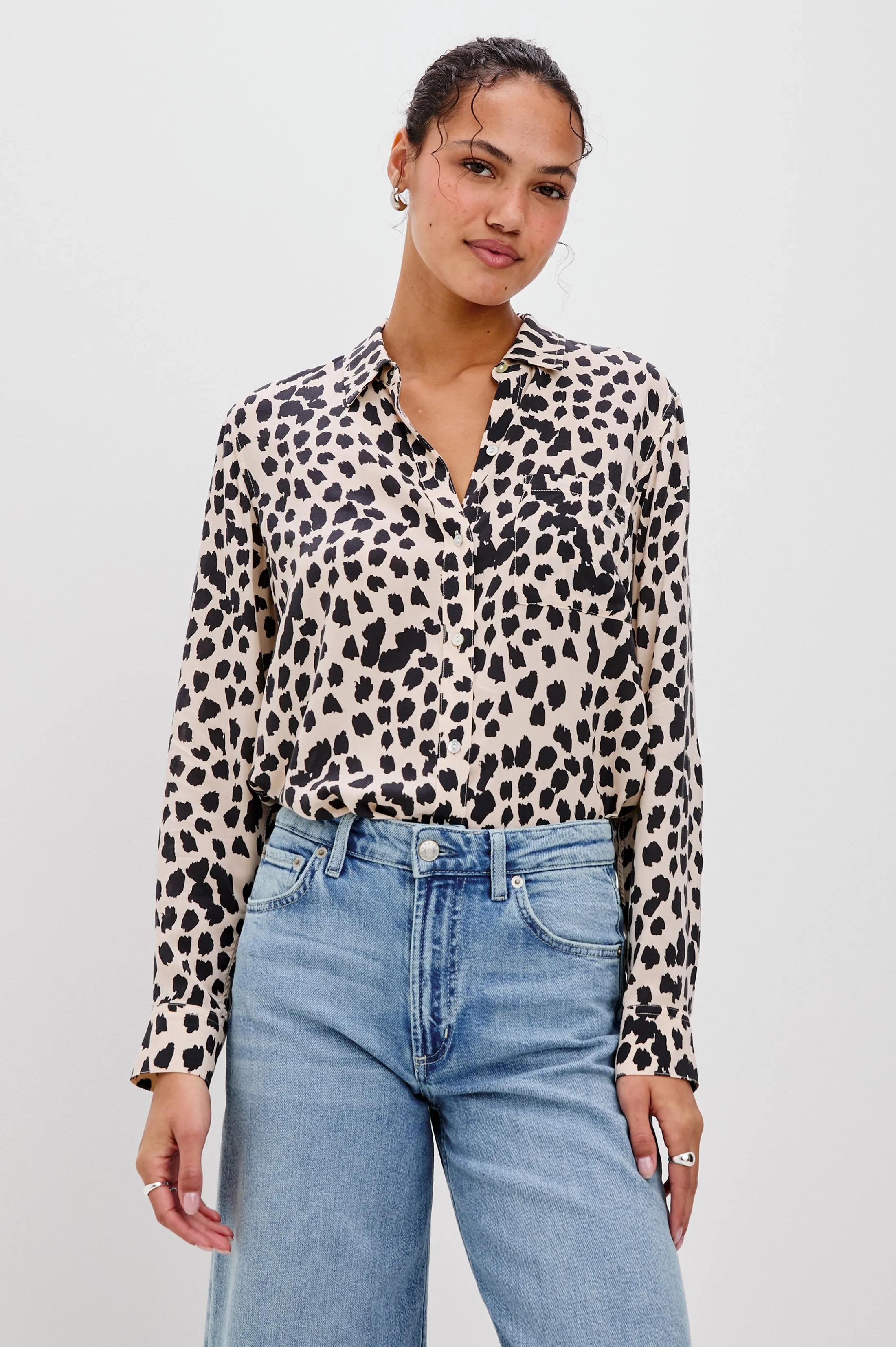JOSEPHINE SHIRT - TAUPE SPOTTED Rails