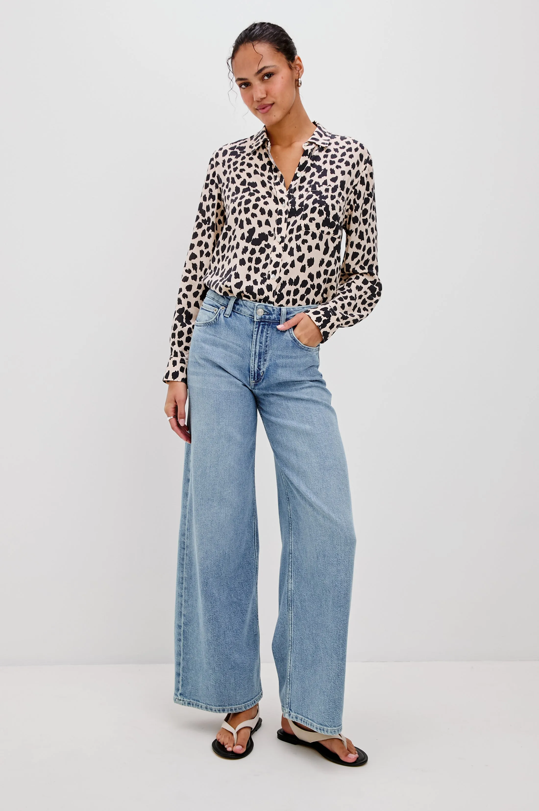 JOSEPHINE SHIRT - TAUPE SPOTTED Rails