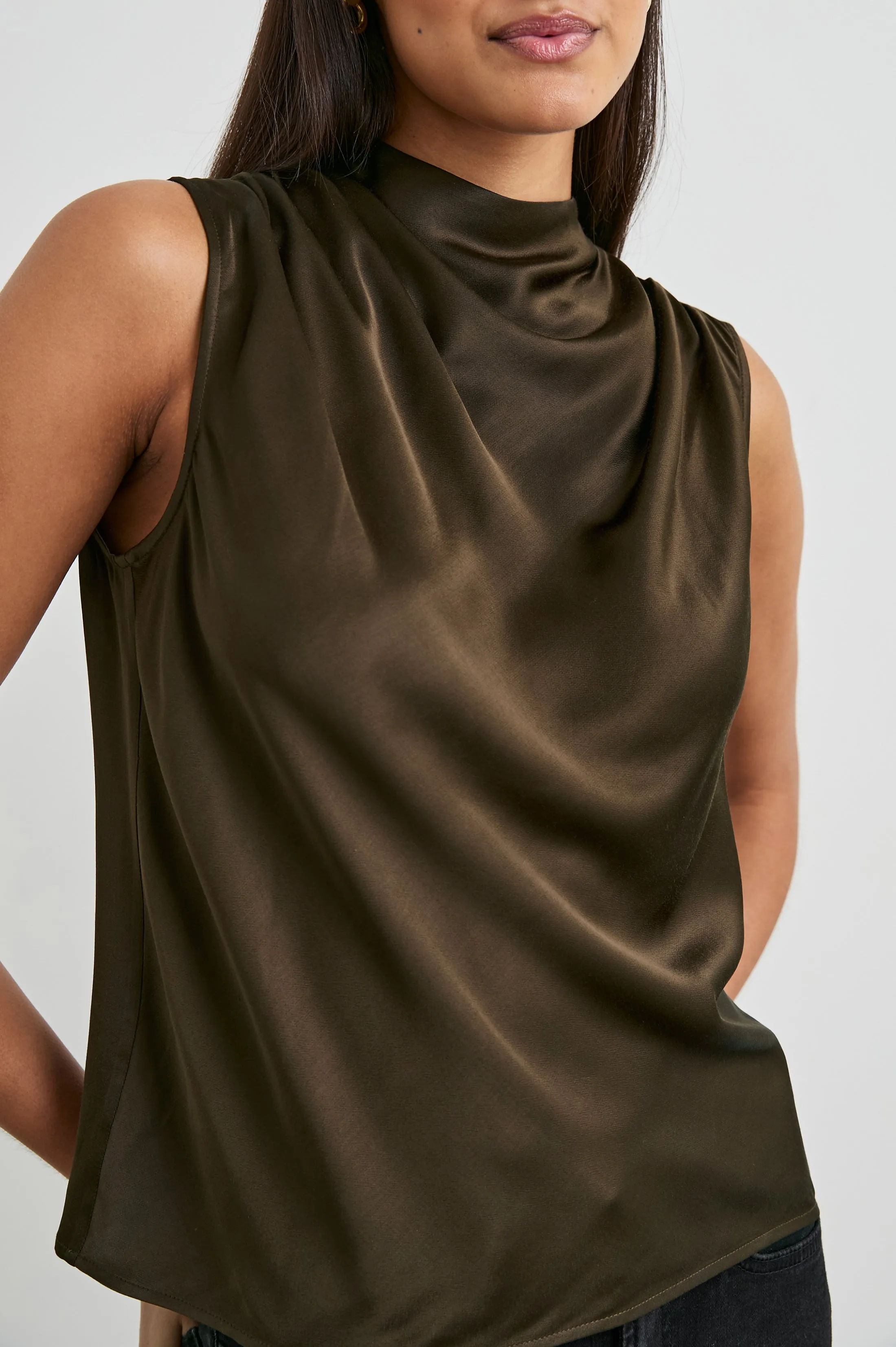 KALEEN TOP - DARK MOSS Rails