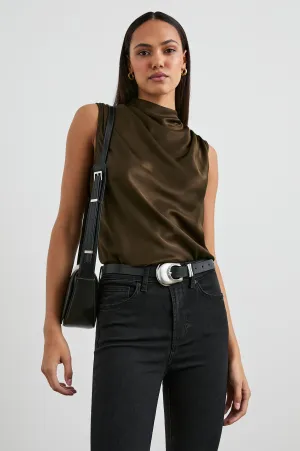 KALEEN TOP - DARK MOSS Rails