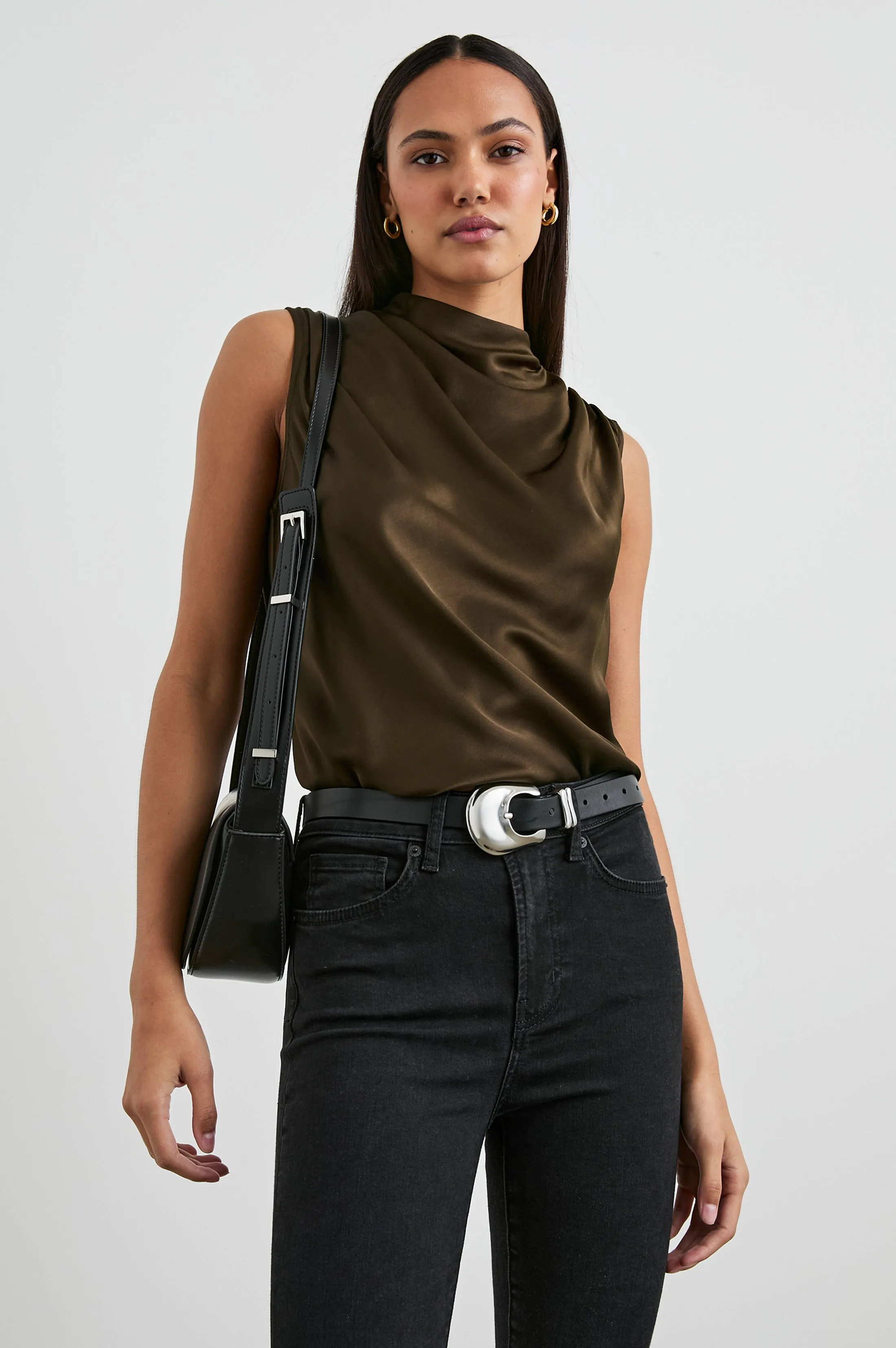KALEEN TOP - DARK MOSS Rails