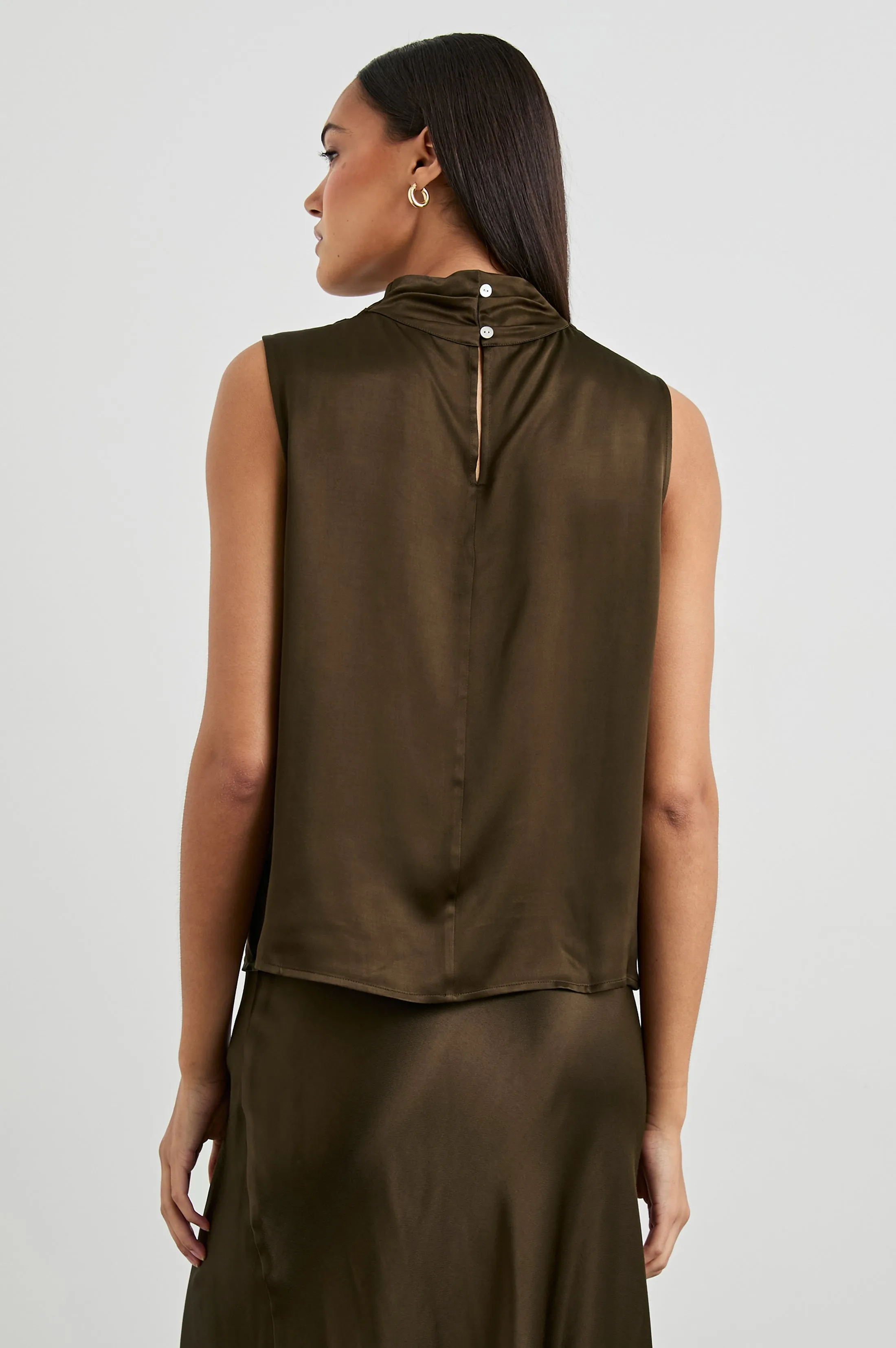 KALEEN TOP - DARK MOSS Rails