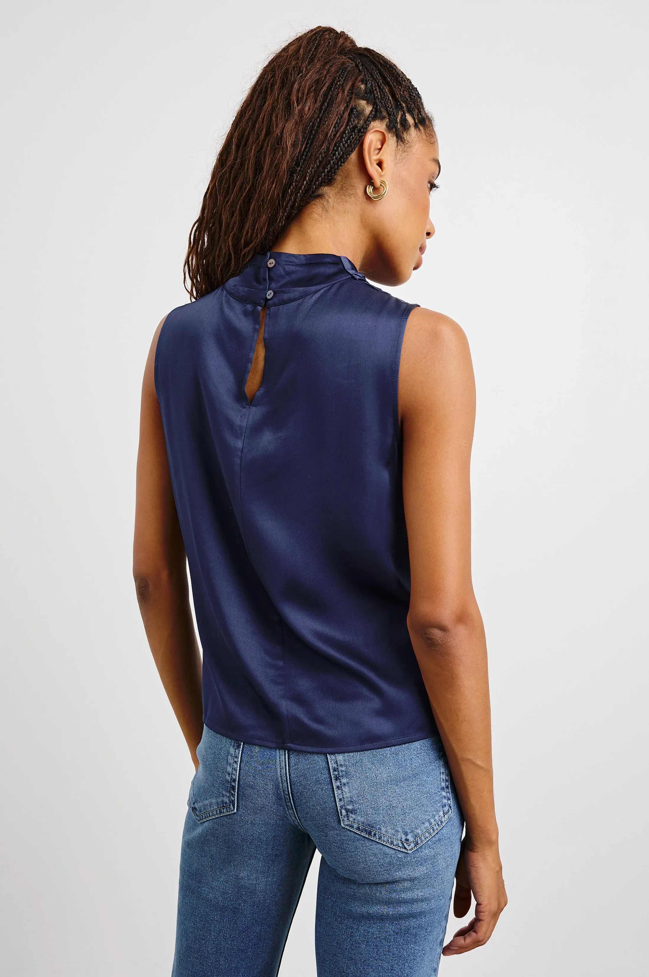 KALEEN TOP - NAVY Rails