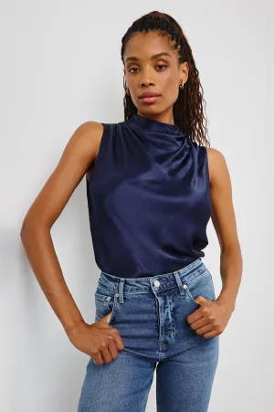 KALEEN TOP - NAVY Rails