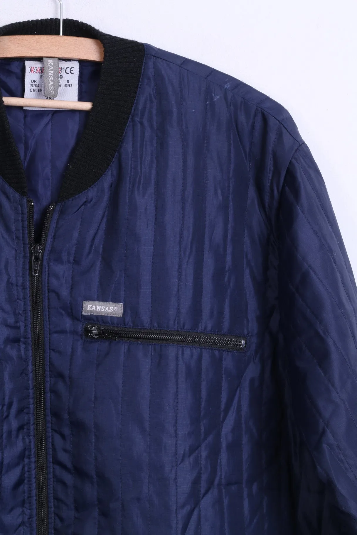 Kansas Mens 2XL 47/49 Jacket Bomber Thermo Quilted Navy