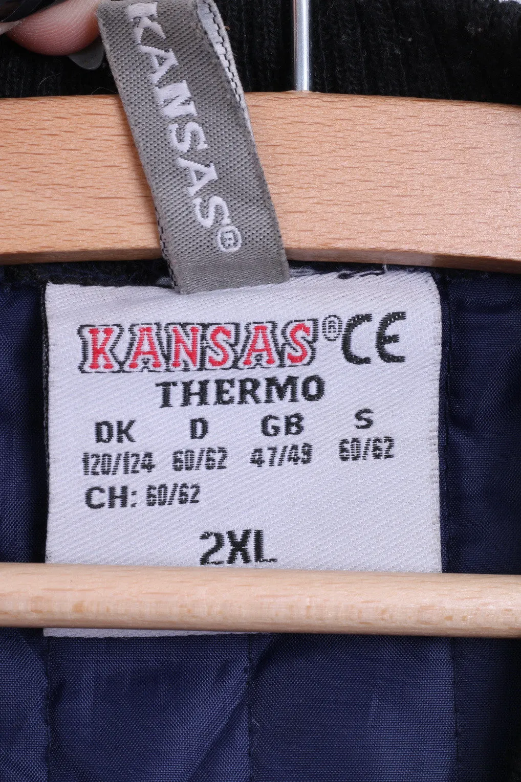 Kansas Mens 2XL 47/49 Jacket Bomber Thermo Quilted Navy