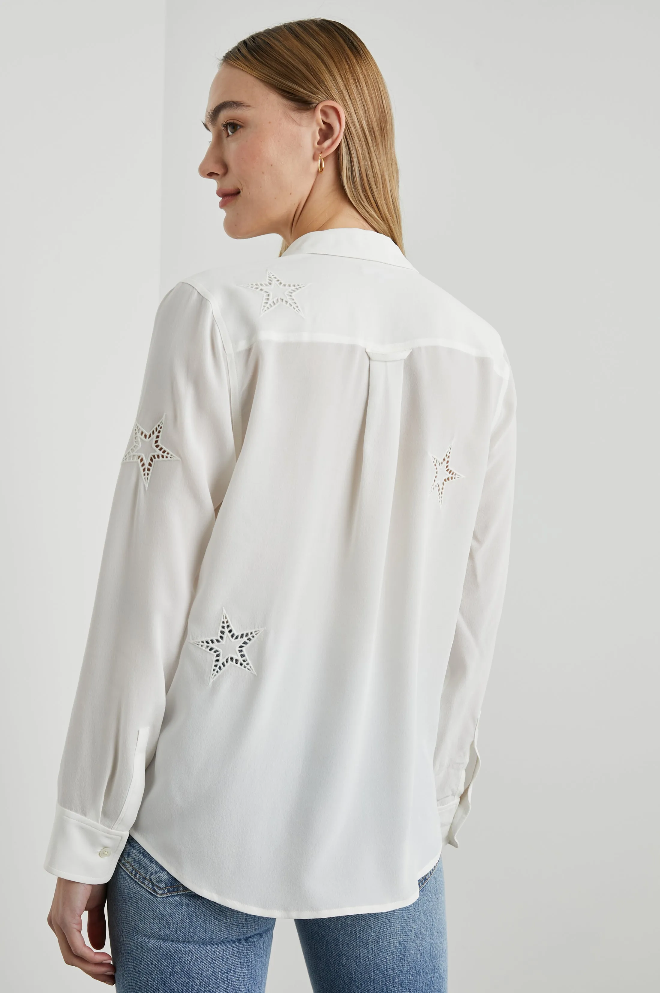 KATE SHIRT - IVORY EYELET STARS Rails