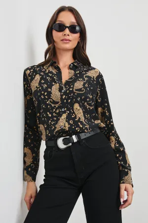 KATE SHIRT - NOIR LEOPARD Rails