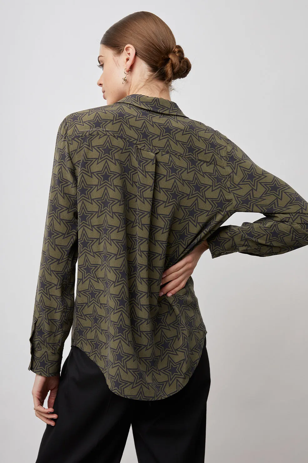 KATE SHIRT - OLIVE STARGAZE Rails