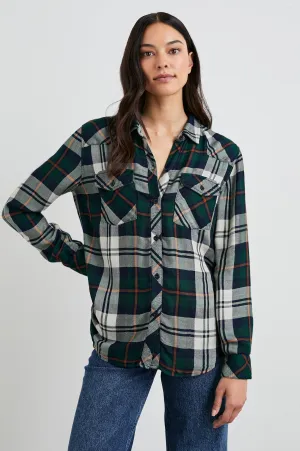 KENDRA SHIRT - FOREST NAVY STONE Rails