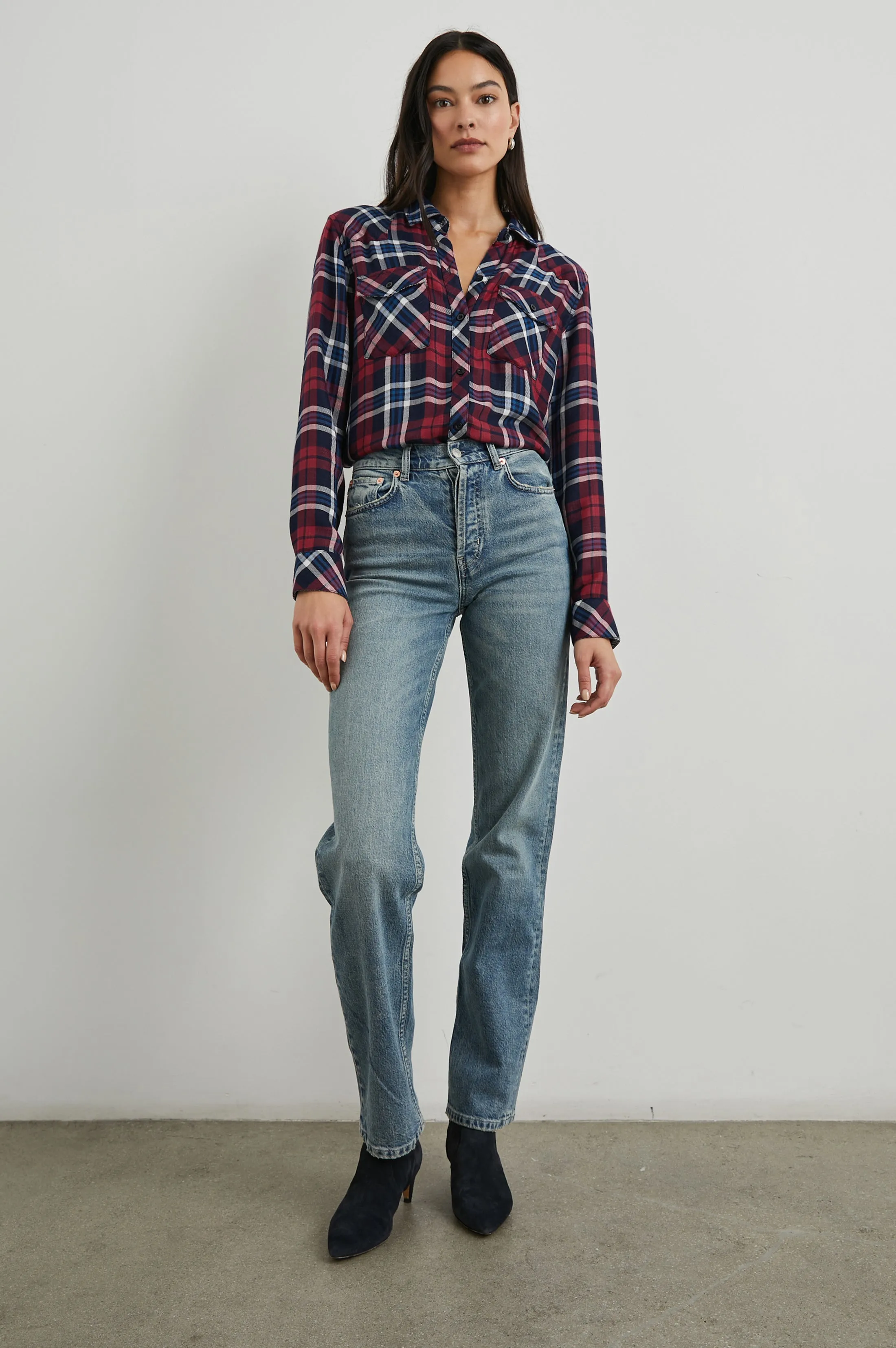 KENDRA SHIRT - NAVY RED WHITE Rails