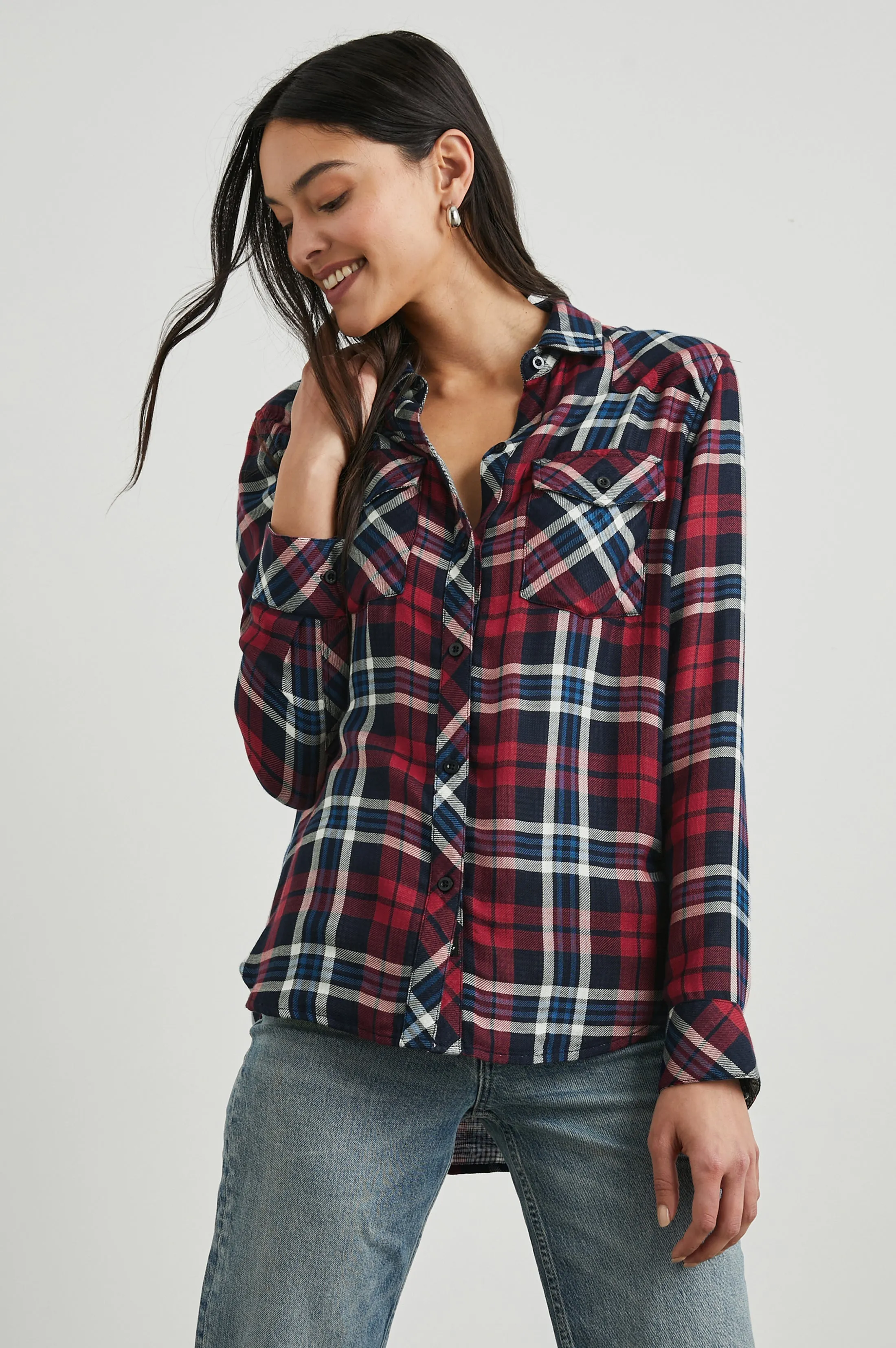 KENDRA SHIRT - NAVY RED WHITE Rails