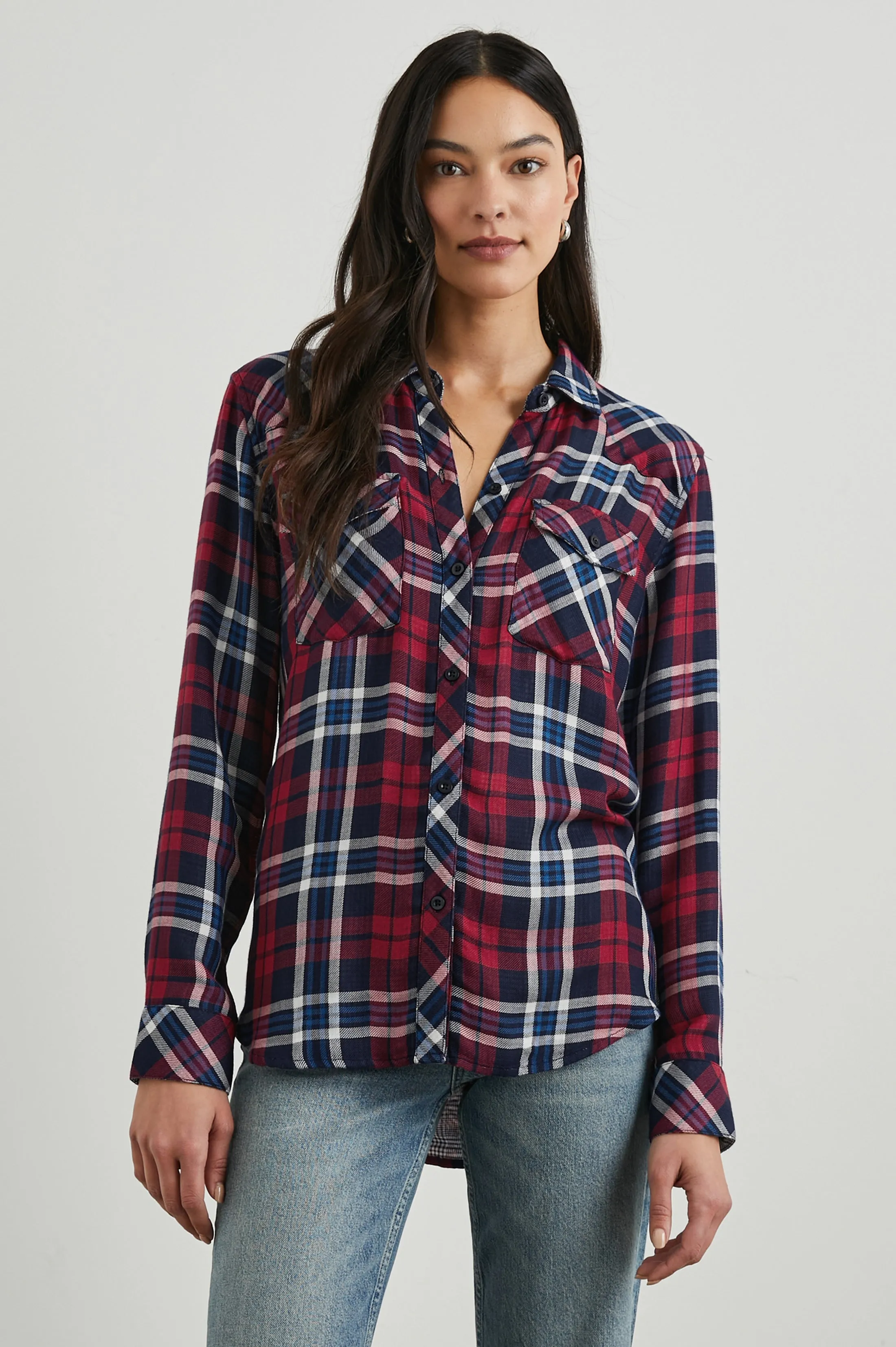 KENDRA SHIRT - NAVY RED WHITE Rails