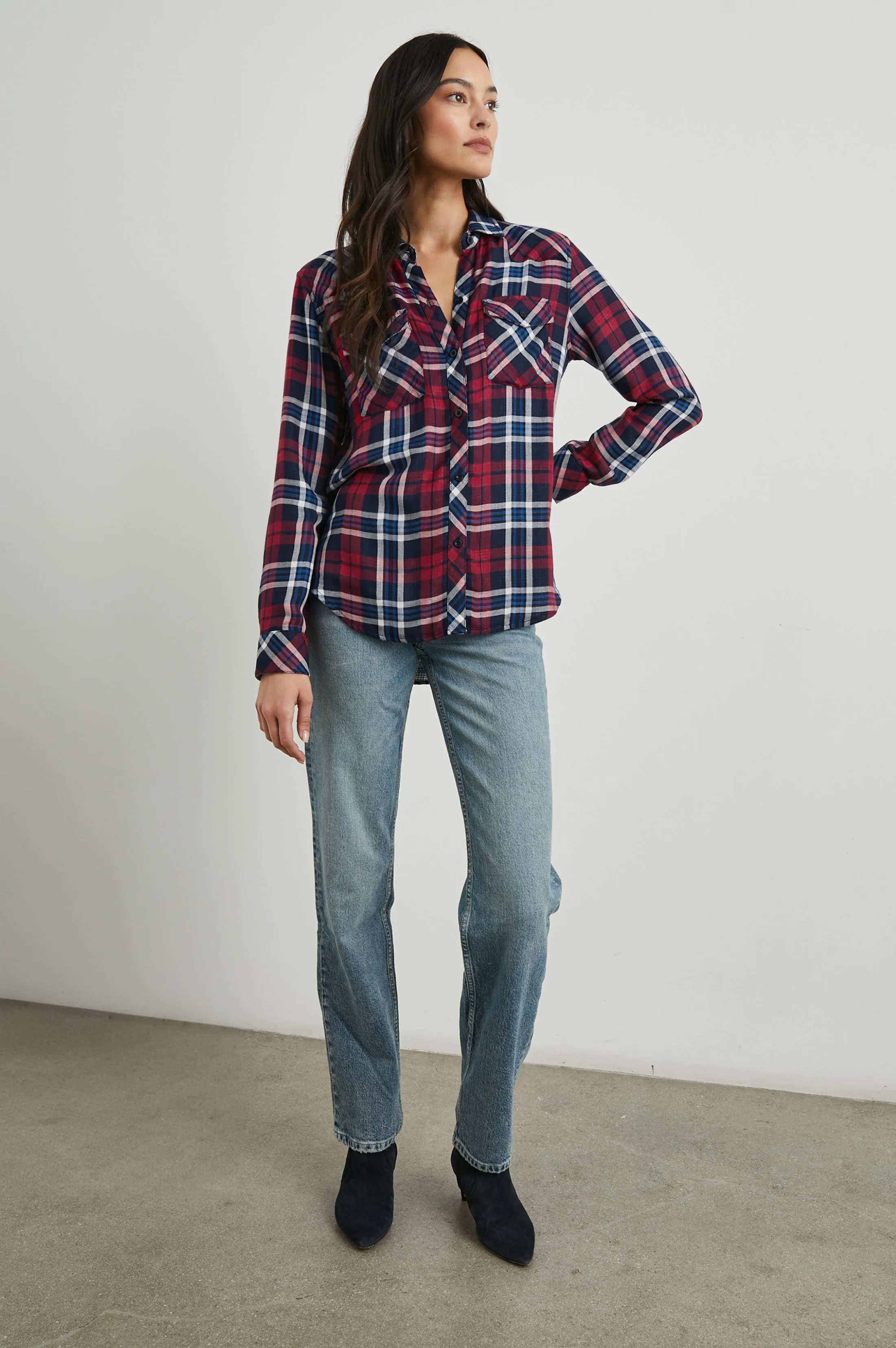 KENDRA SHIRT - NAVY RED WHITE Rails