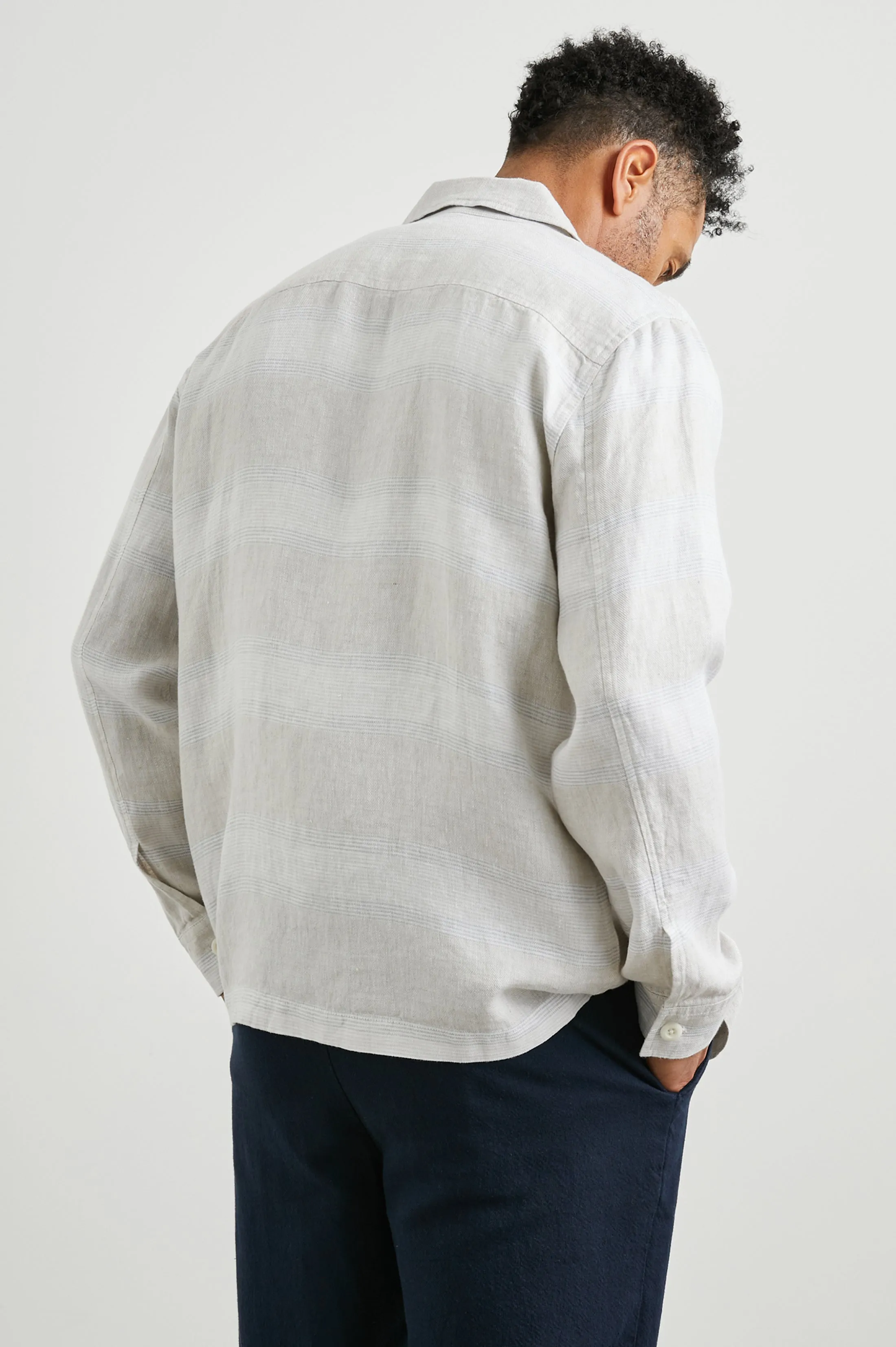 KEROUAC SHIRT JACKET - WICKER GRAPHITE STRIPE Rails