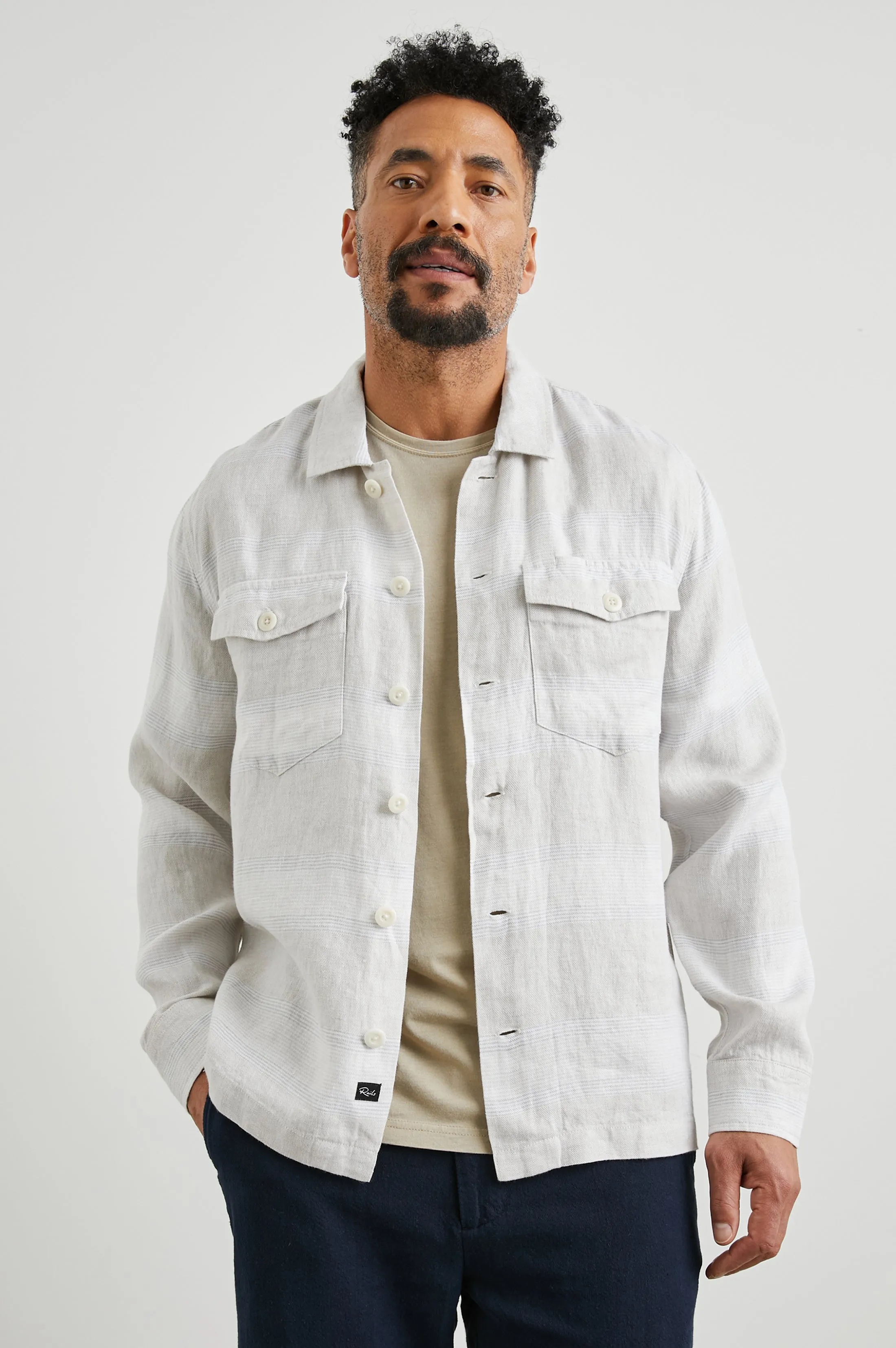 KEROUAC SHIRT JACKET - WICKER GRAPHITE STRIPE Rails