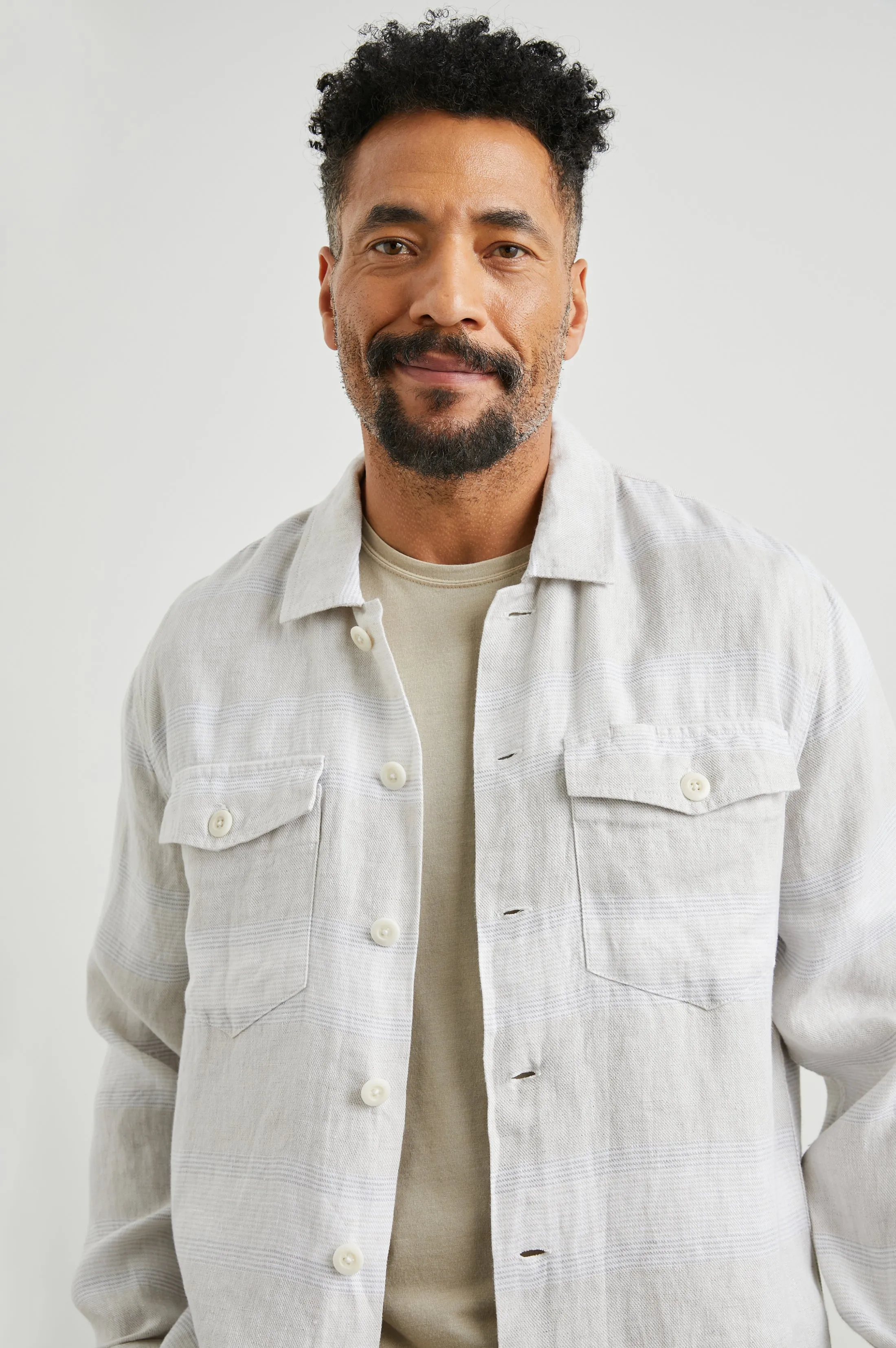 KEROUAC SHIRT JACKET - WICKER GRAPHITE STRIPE Rails