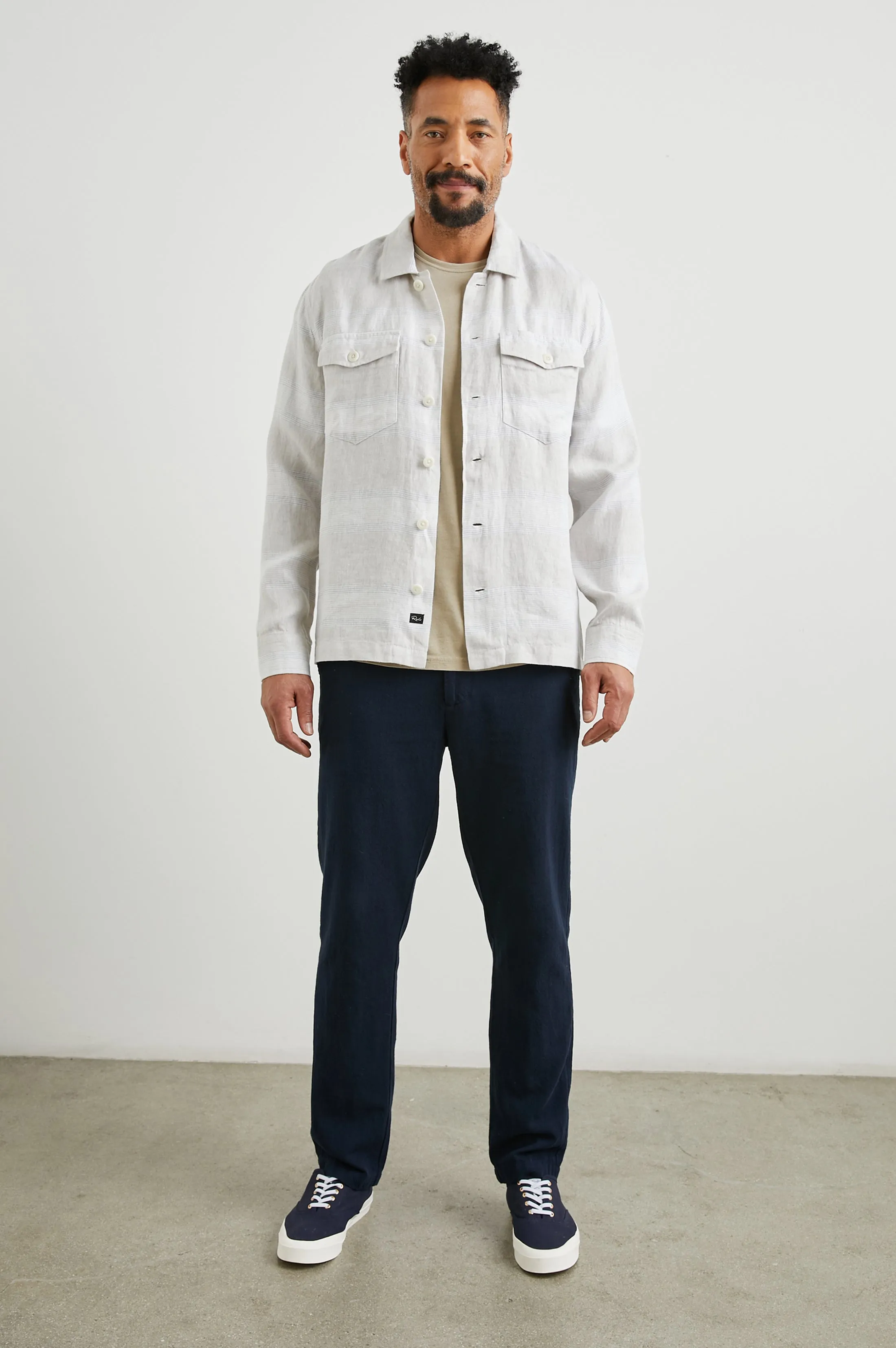 KEROUAC SHIRT JACKET - WICKER GRAPHITE STRIPE Rails