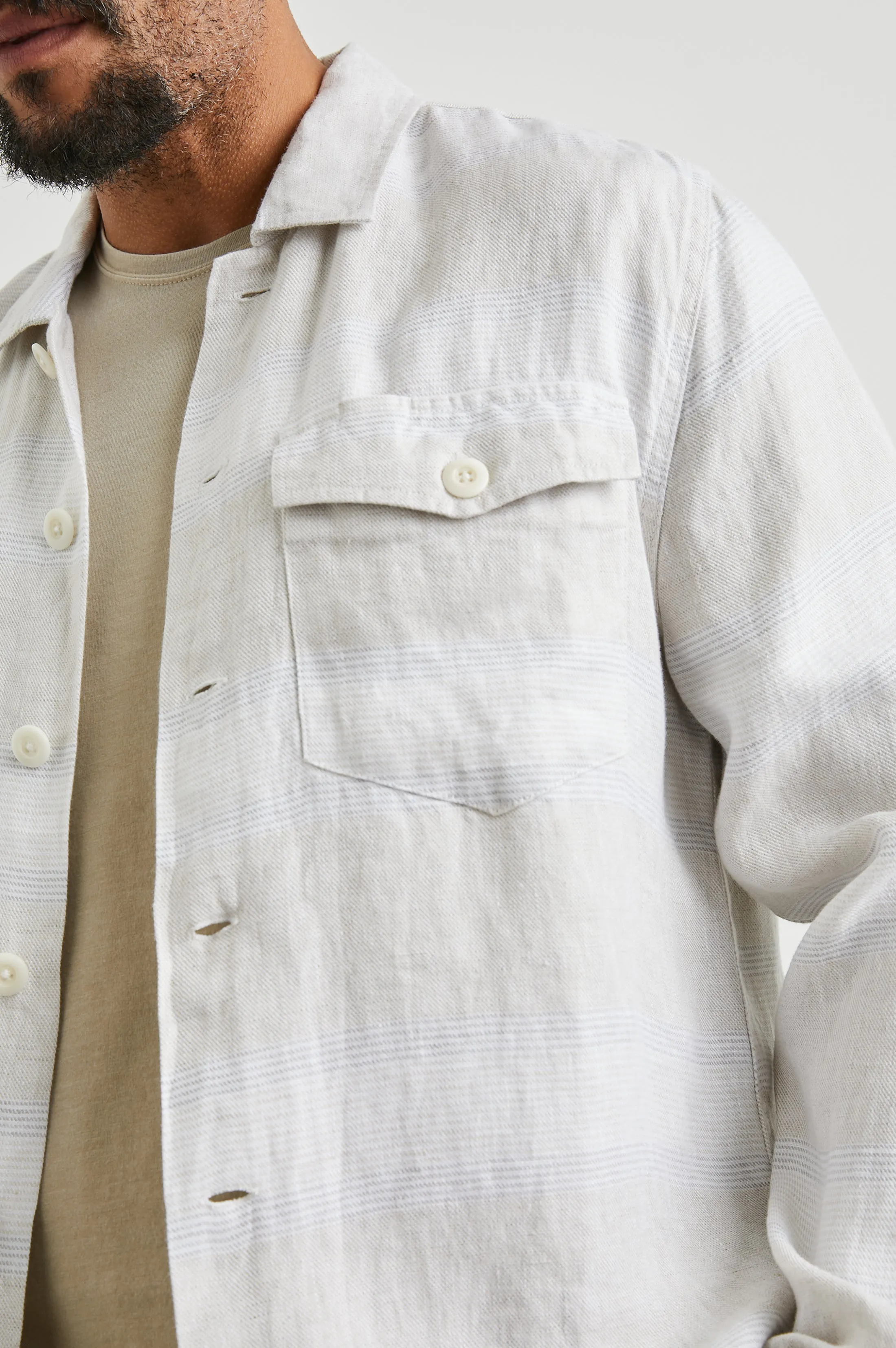 KEROUAC SHIRT JACKET - WICKER GRAPHITE STRIPE Rails