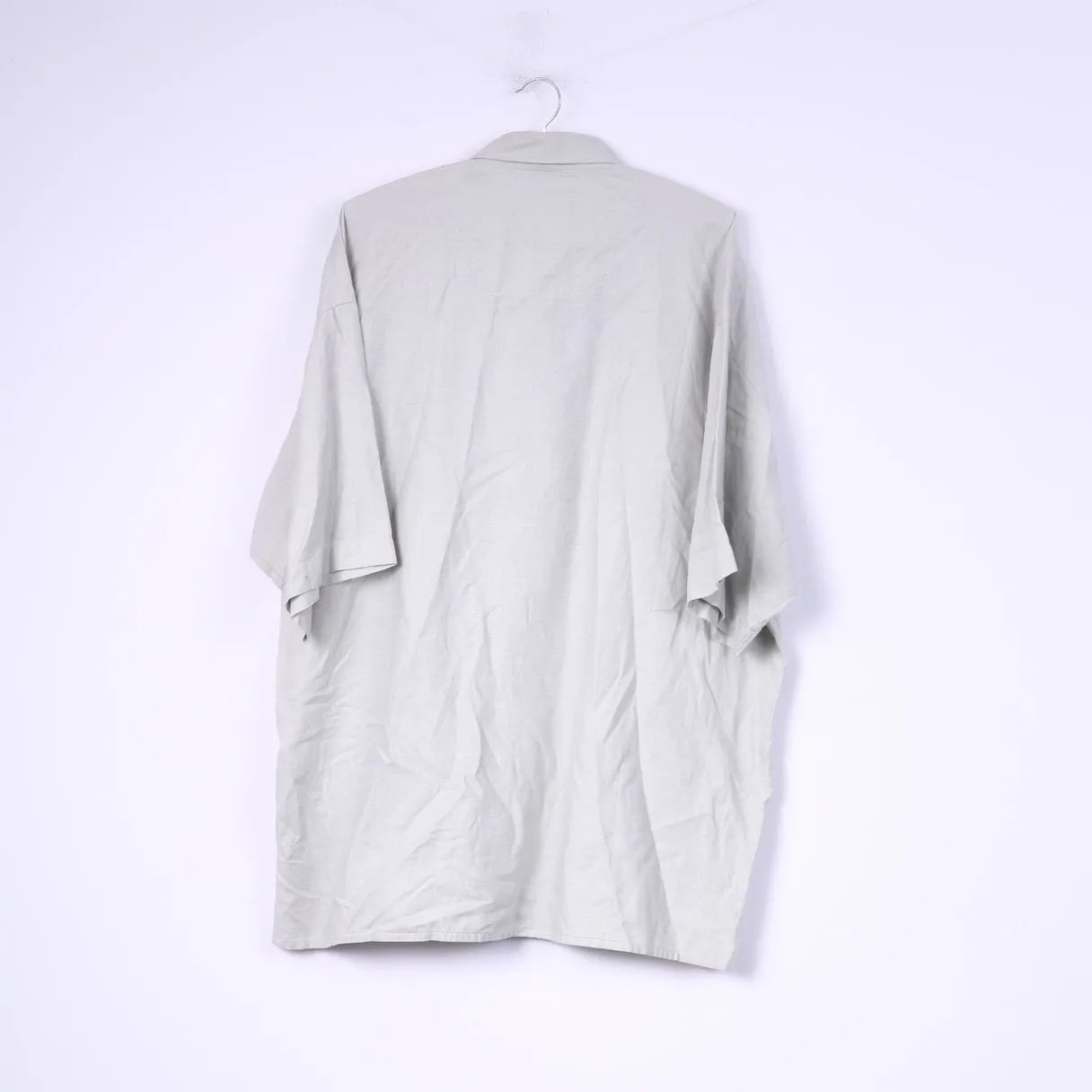 Key West Mens L Casual Shirt Grey Mini Check Detailed Buttons Cotton Top