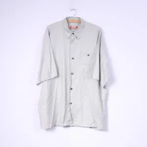 Key West Mens L Casual Shirt Grey Mini Check Detailed Buttons Cotton Top