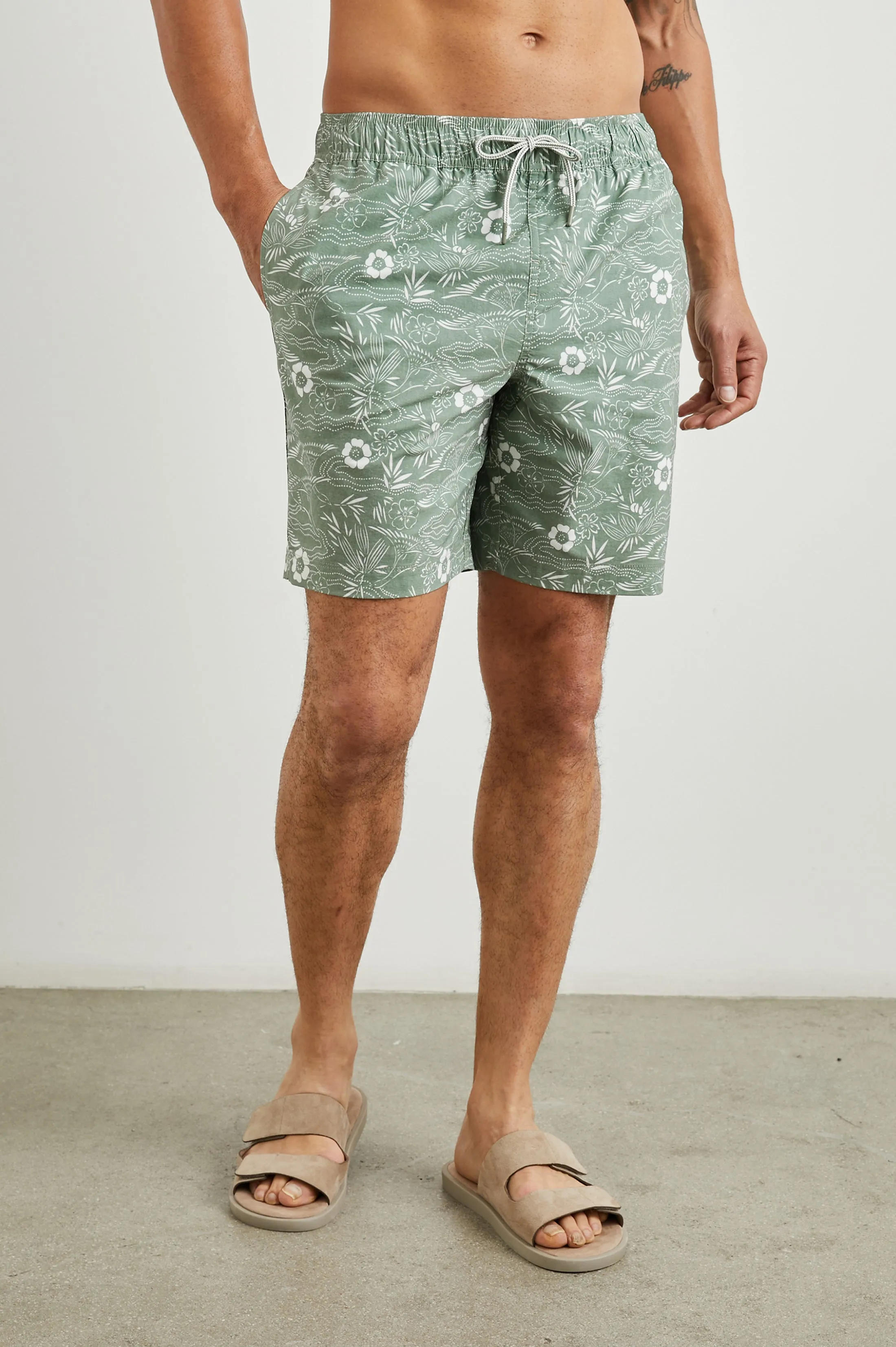 KIAN SWIM SHORT - JAPANESE STENCIL FATIGUE Rails