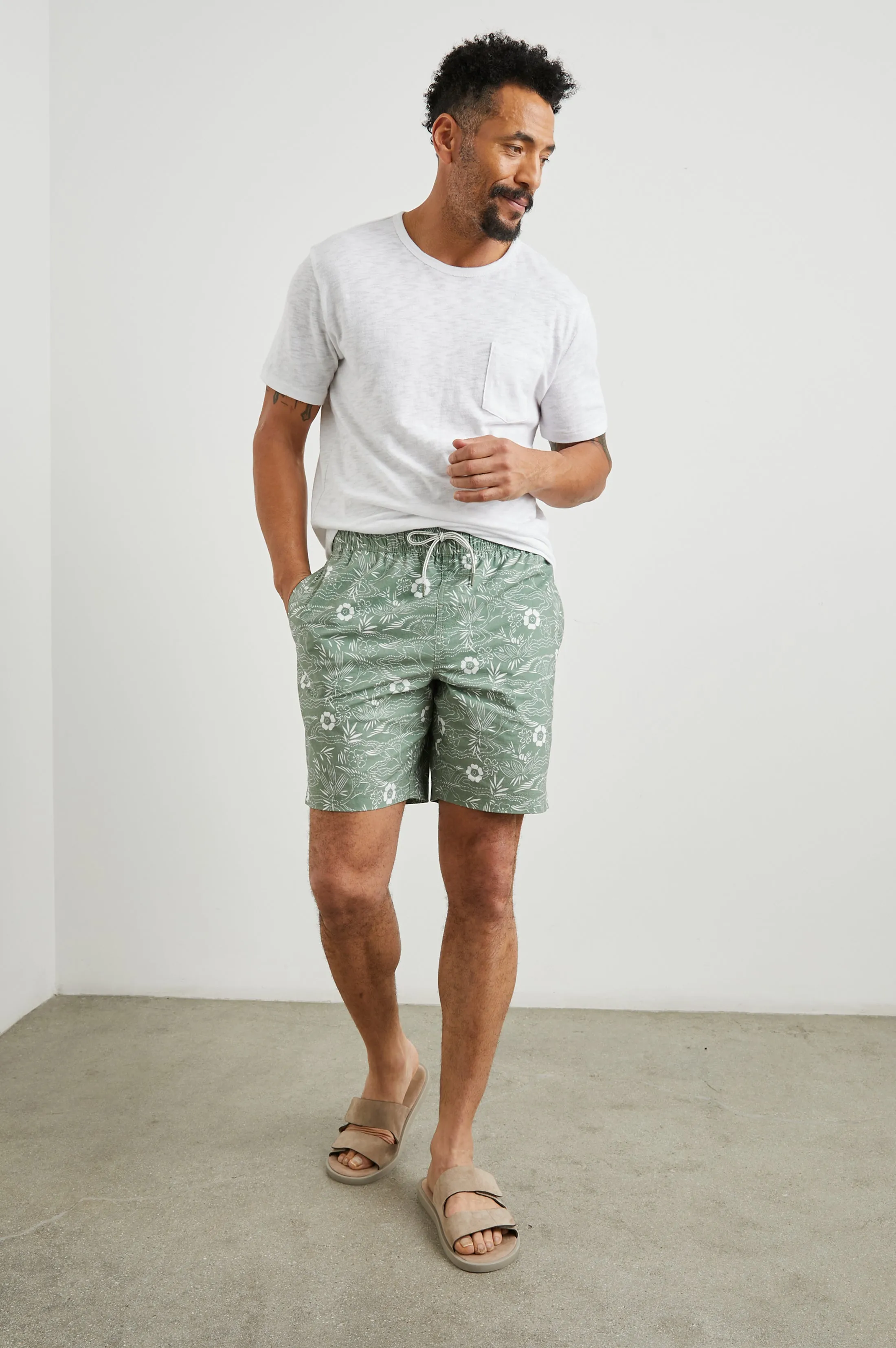 KIAN SWIM SHORT - JAPANESE STENCIL FATIGUE Rails
