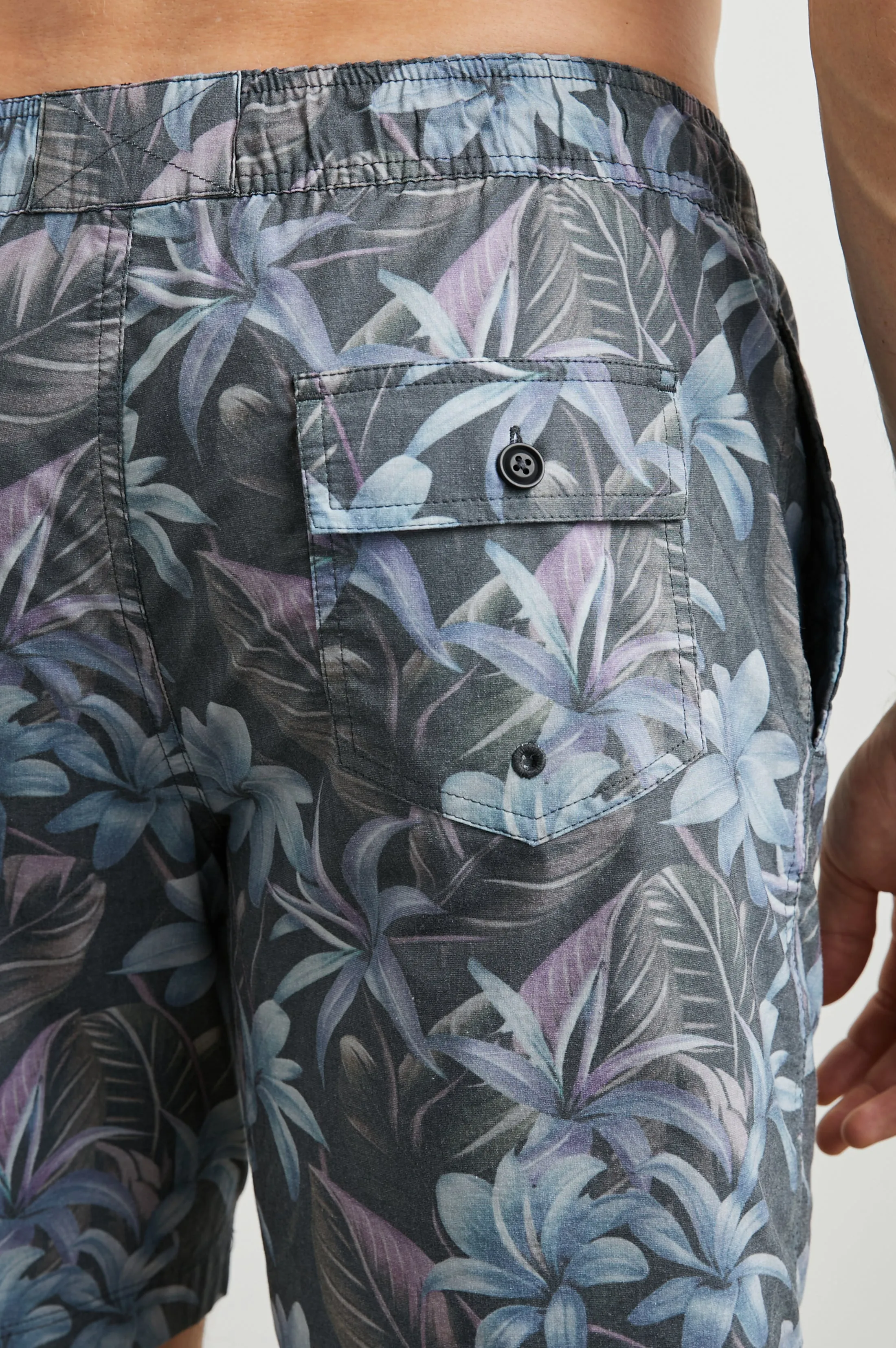 KIAN SWIM SHORT - JUNGLE GARDEN MIDNIGHT Rails