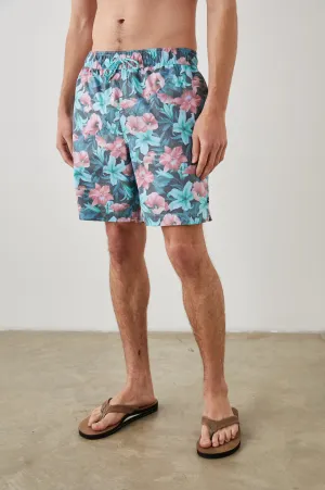 KIAN SWIM SHORT - TROPICALI SHADOW Rails