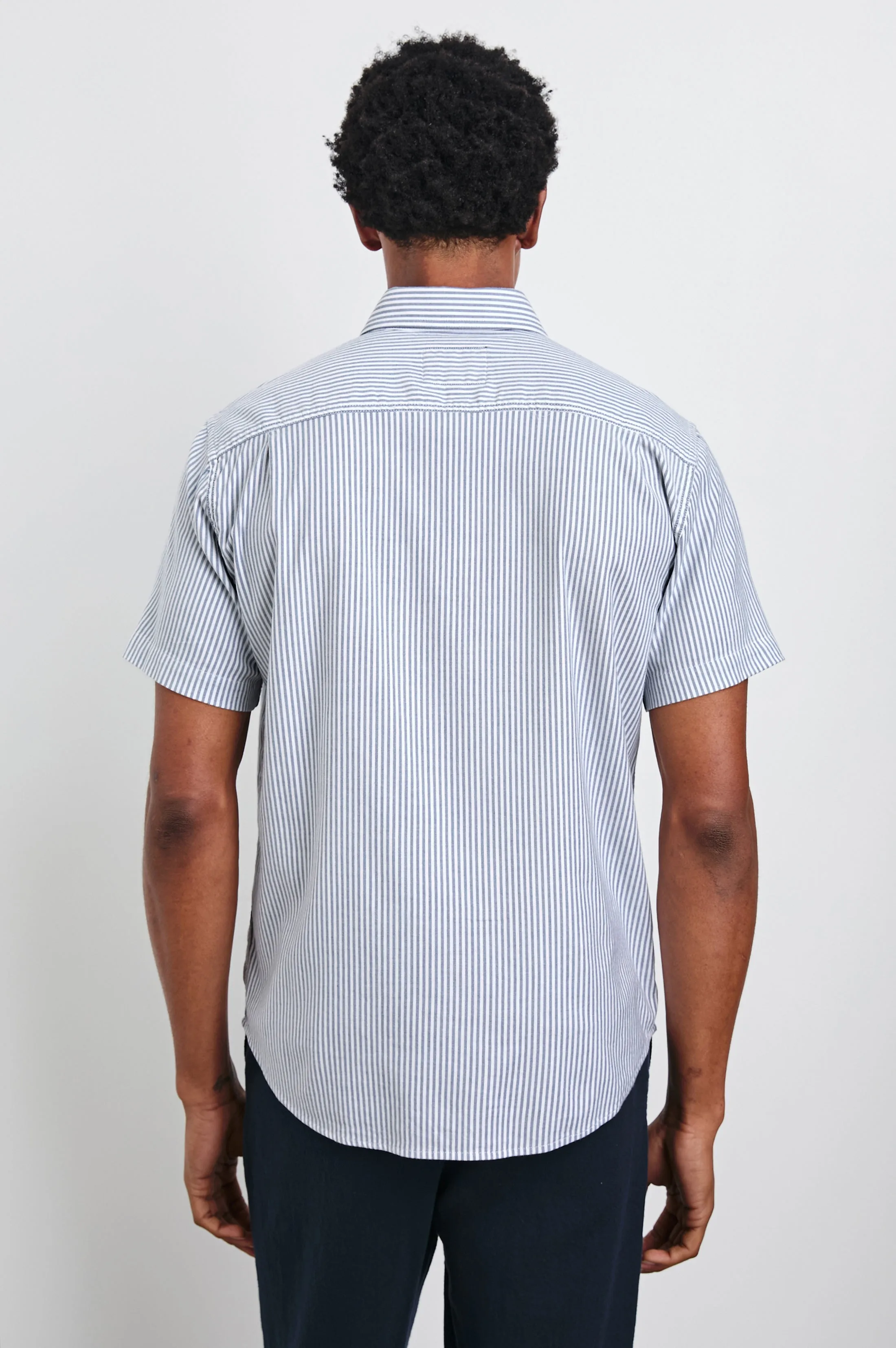 KIEREN SHIRT - BLUE WHITE STRIPE Rails