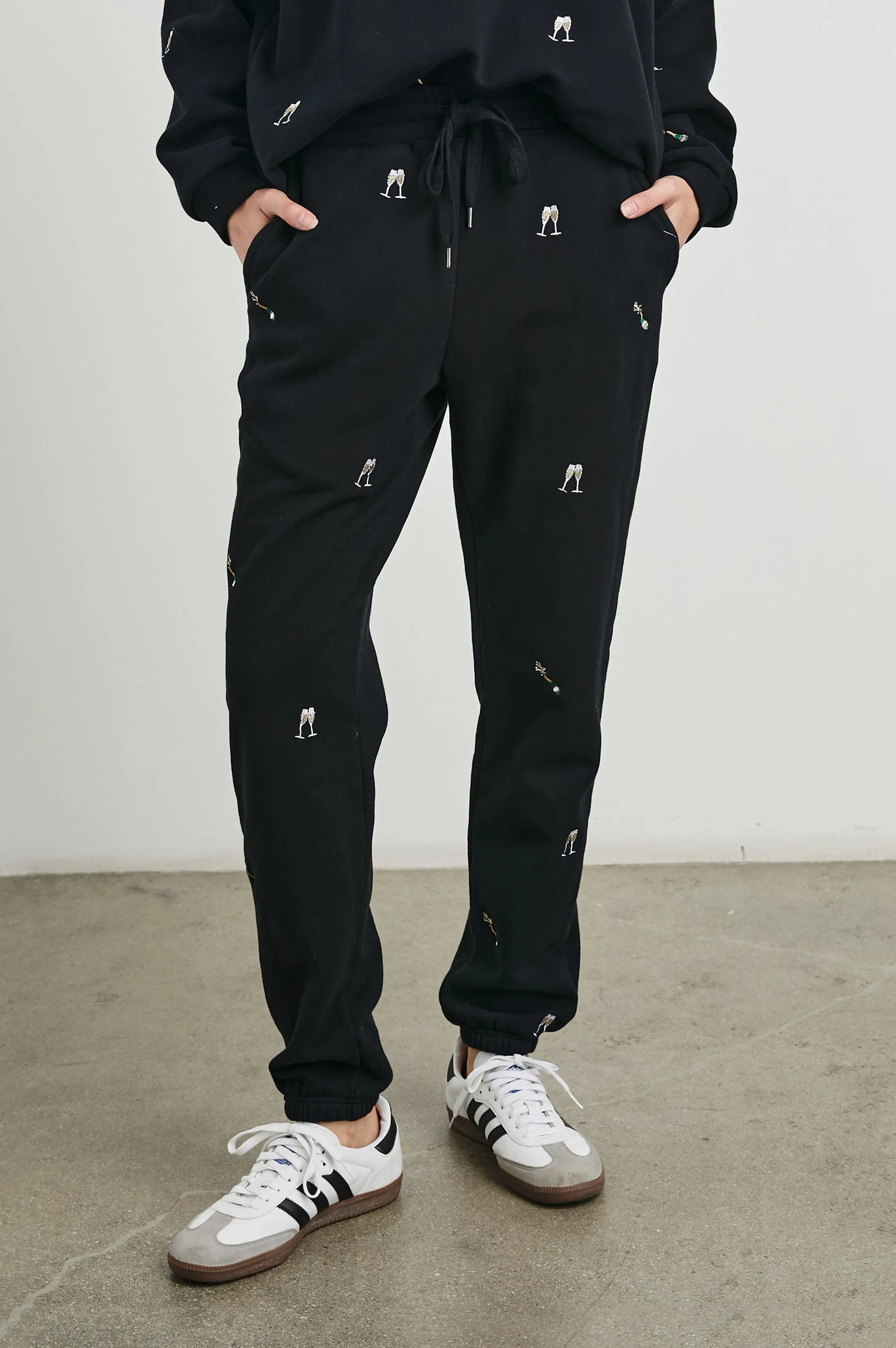 KINGSTON PANT - BLACK CHAMPAGNE EMBROIDERY Rails