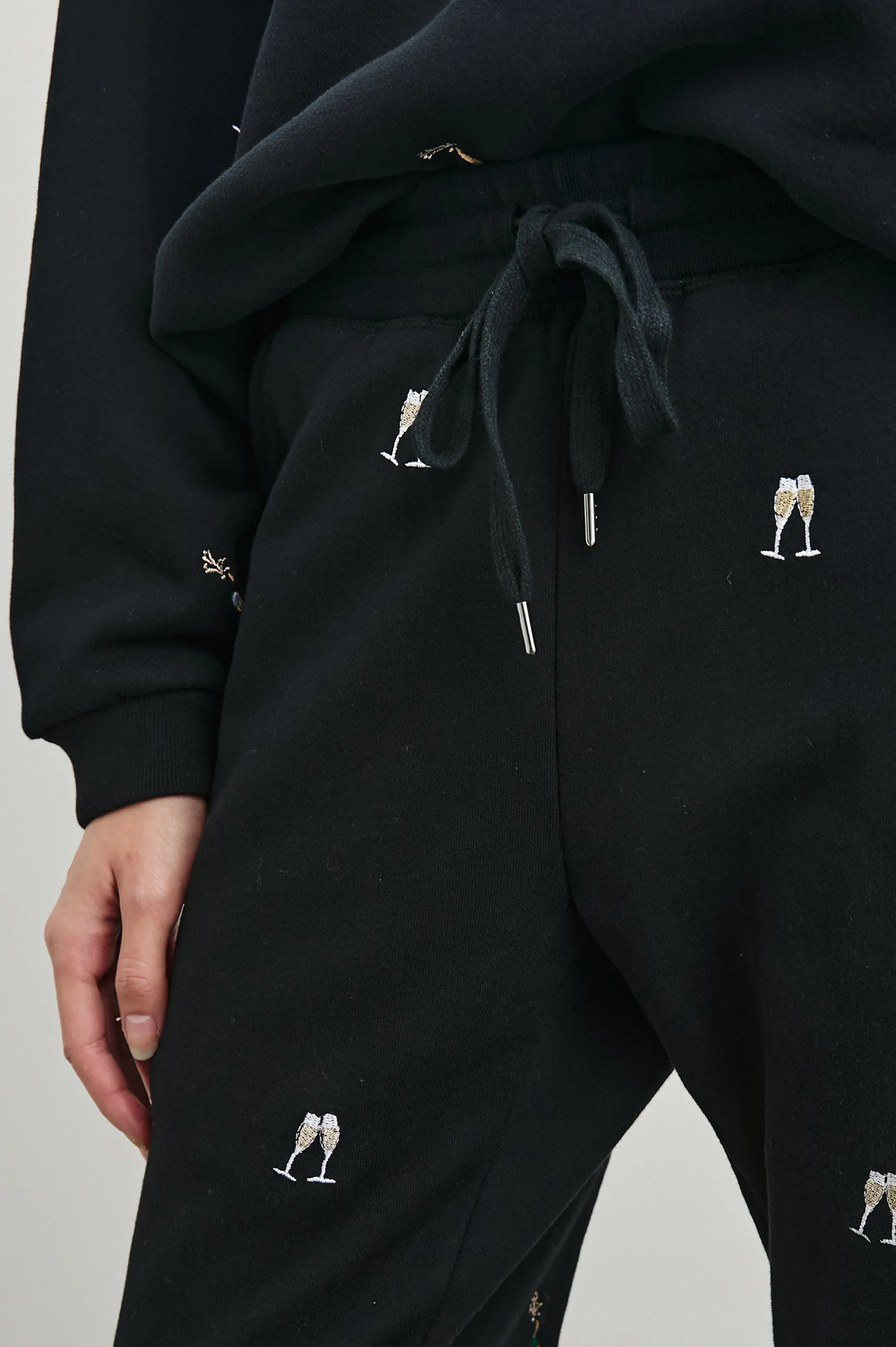 KINGSTON PANT - BLACK CHAMPAGNE EMBROIDERY Rails