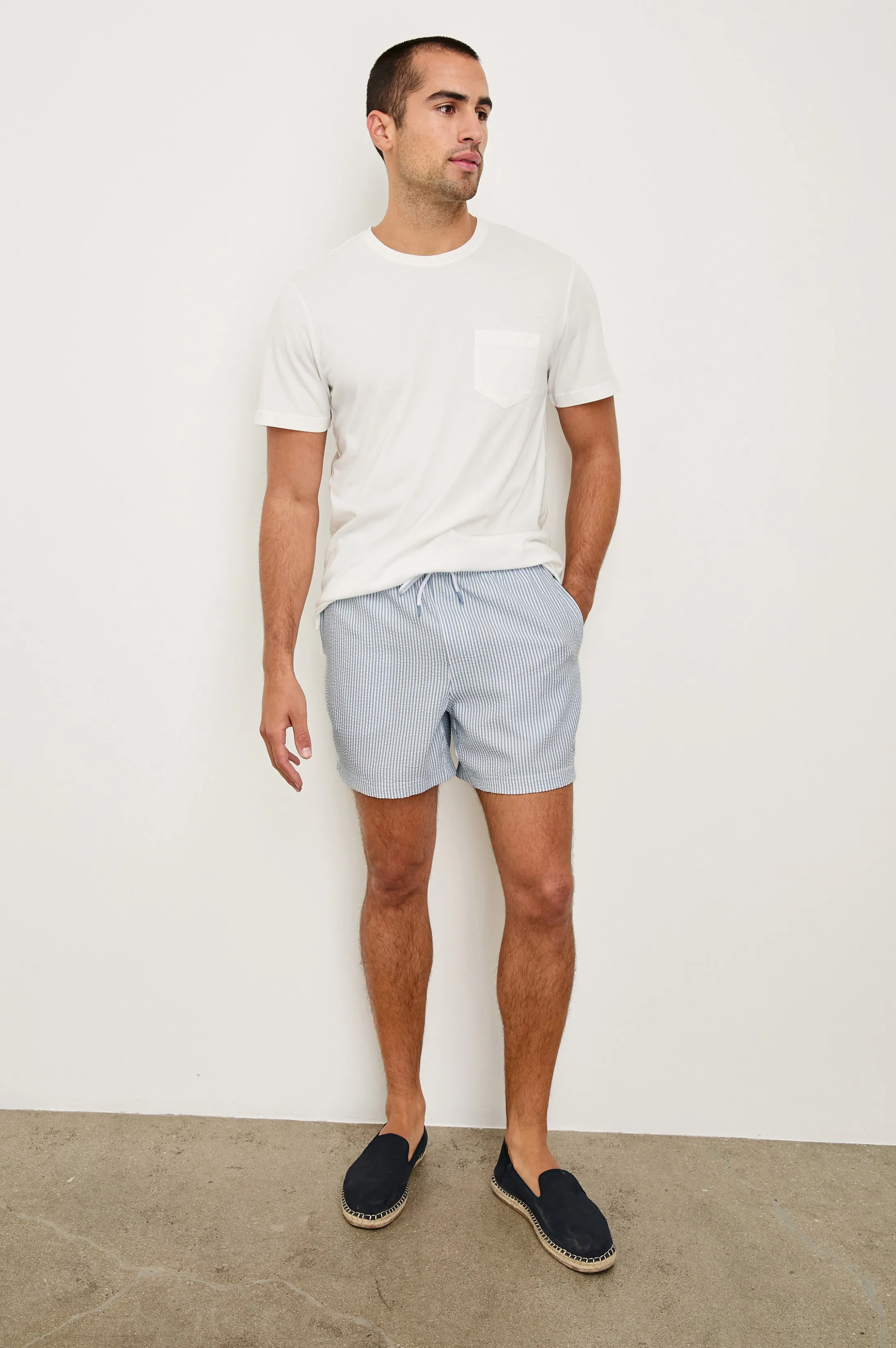LA BREA SWIM SHORT - BLUE WHITE SEERSUCKER Rails
