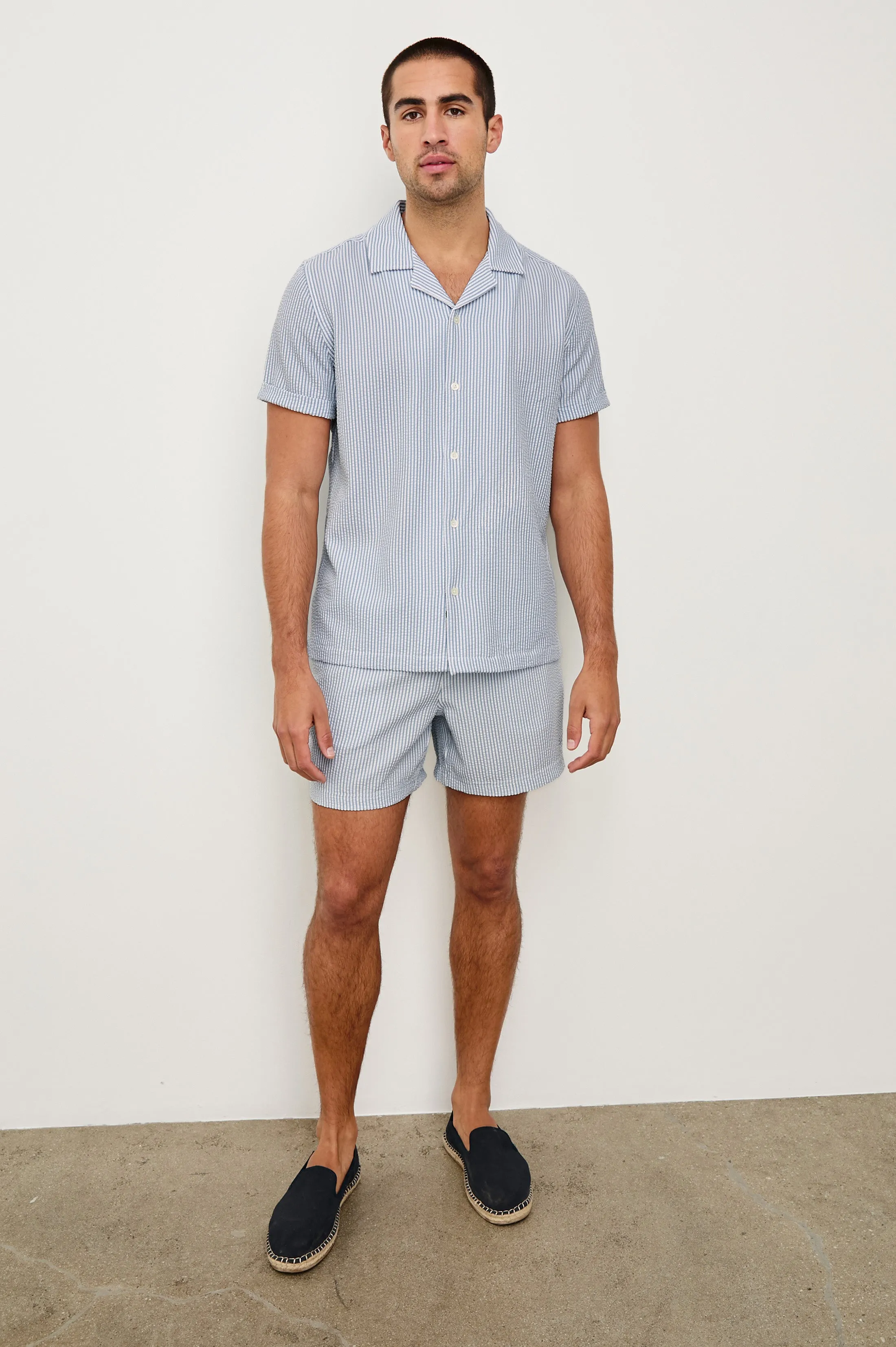 LA BREA SWIM SHORT - BLUE WHITE SEERSUCKER Rails
